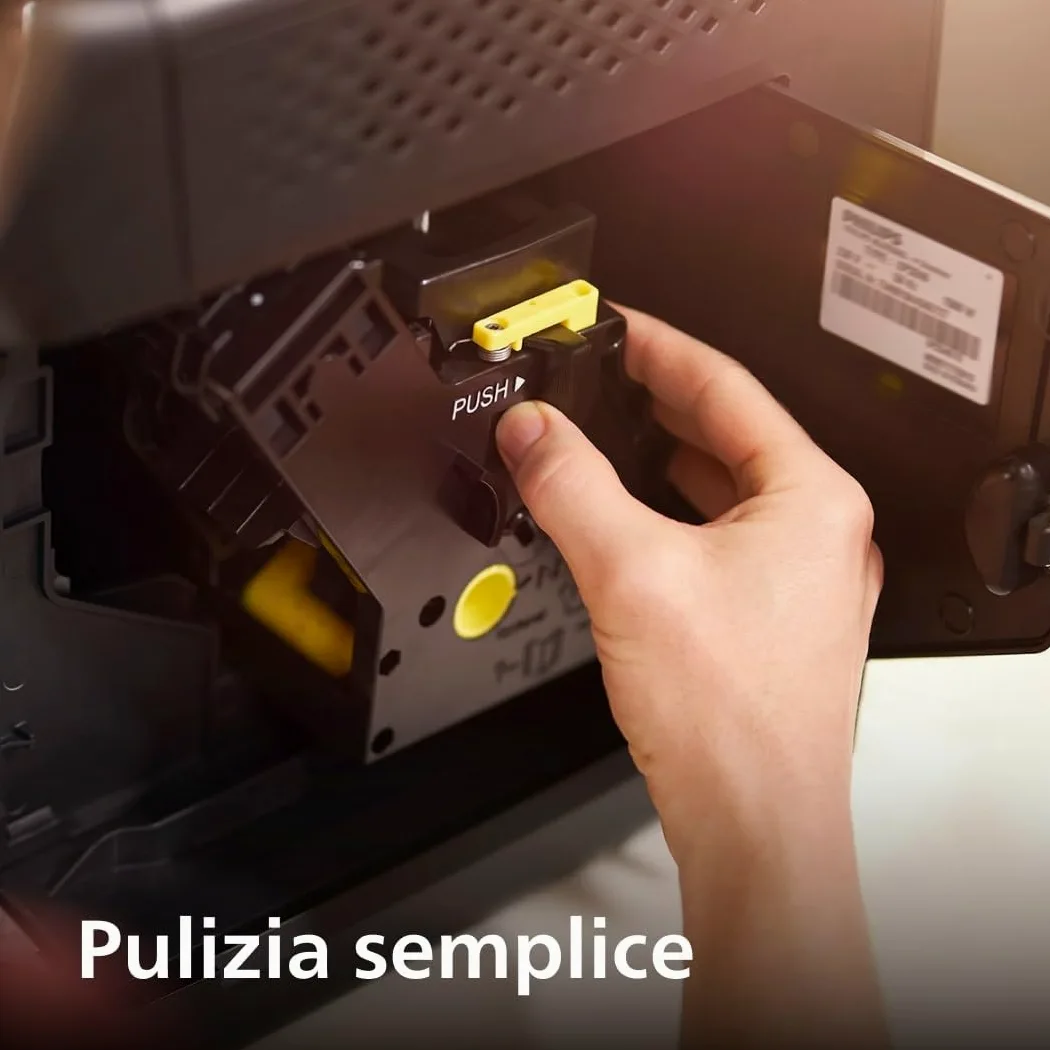 PHILIPS Serie 2200 Macchina da caffè Automatica - 2 bevande, Display Touch, Cappuccino con Montalatte Classico, Macinacaffè in Ceramica, Nero Opaco (EP2220/10)