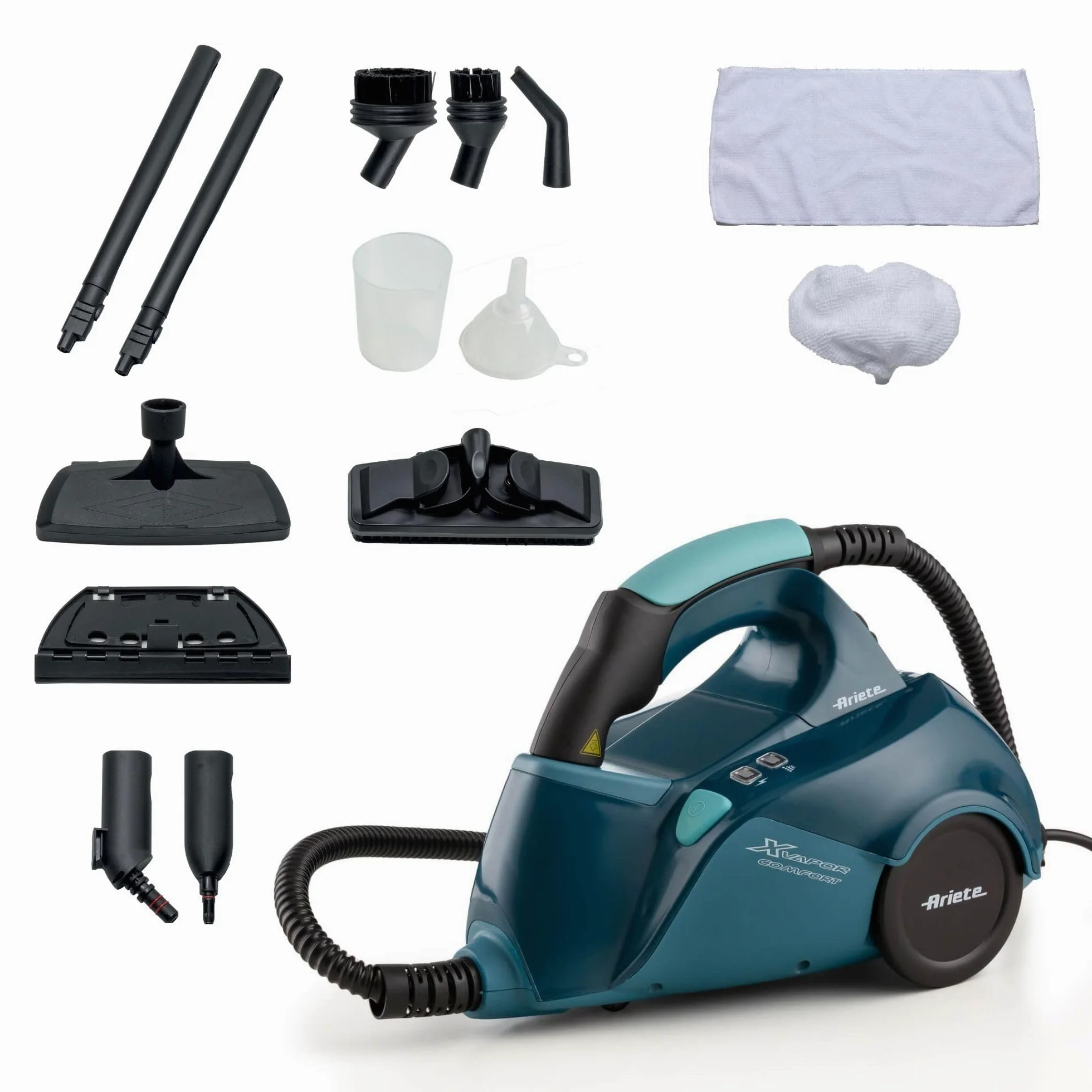 Ariete 4145 XVapor Comfort, Pulitore a vapore, Uccide 99,9% germi e batteri, Kit accessori, Vapore continuo 45', 1500W, 5 bar, Blu