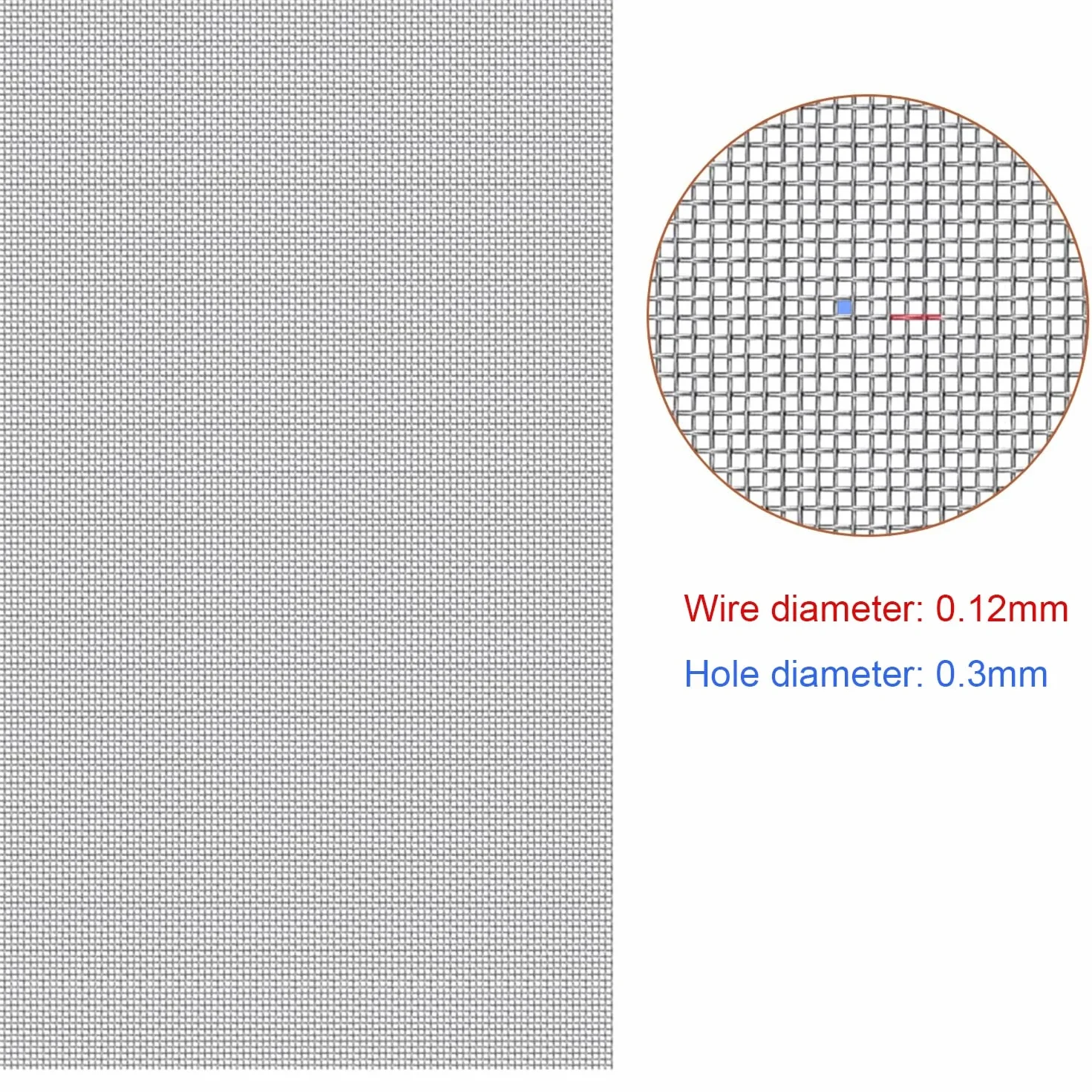 Siatka ze stali nierdzewnej 60 mesh, drobna siatka metalowa do okien, filtracja i separacja, moskitiera (1x3m)