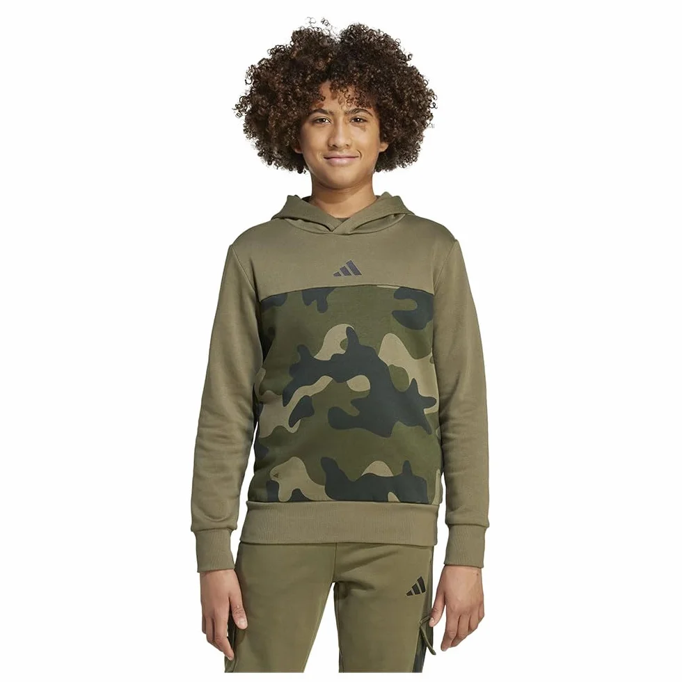 adidas Felpa con Cappuccio Bambini Essentials Stagionale Pile Camo