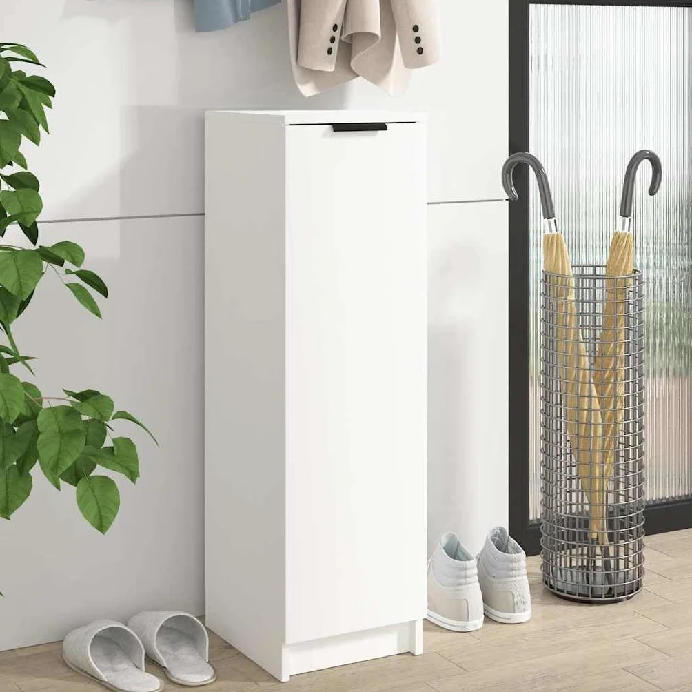 vidaXL Scarpiera Bianca 30x35x100 cm Legno Multistrato