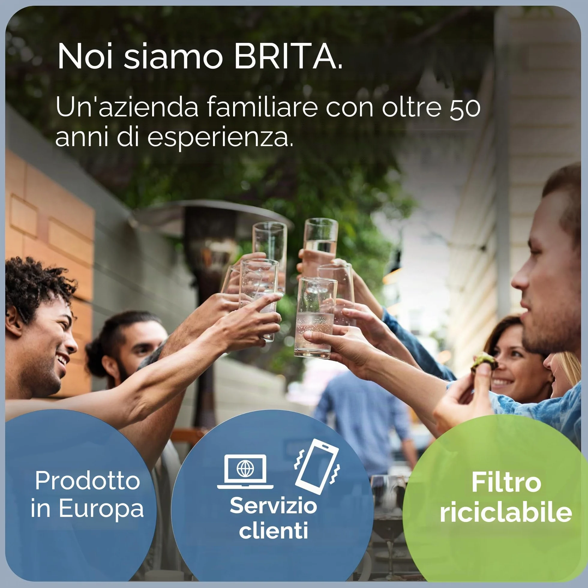 BRITA Caraffa filtrante acqua vetro 2.5L con 3 filtri MAXTRA PRO All-in-1 riducono cloro calcare PFAS metalli