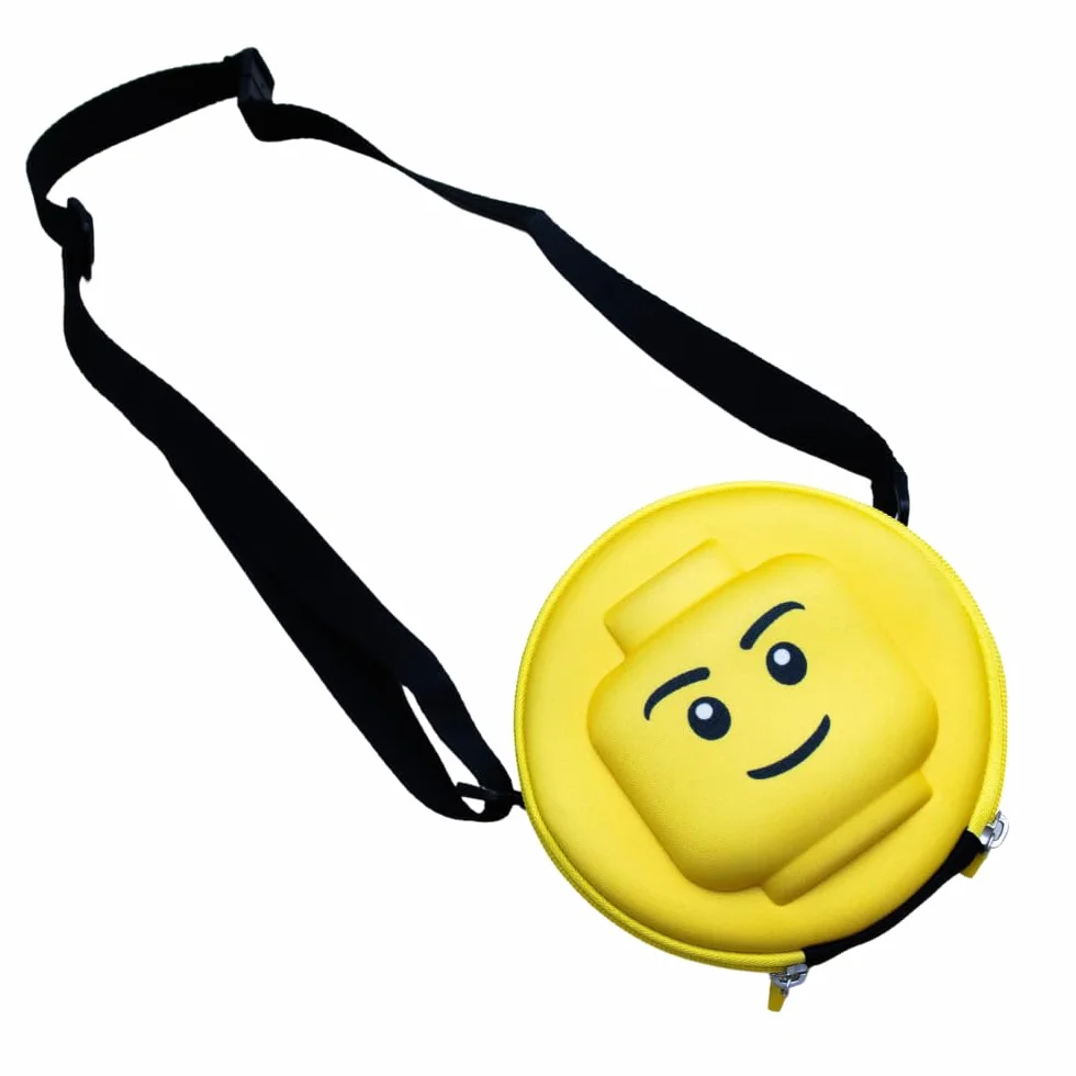 SKANDO BAGS LEGO 3D Round Bag – Borsa a tracolla per bambini con Lego Minifigures Heads