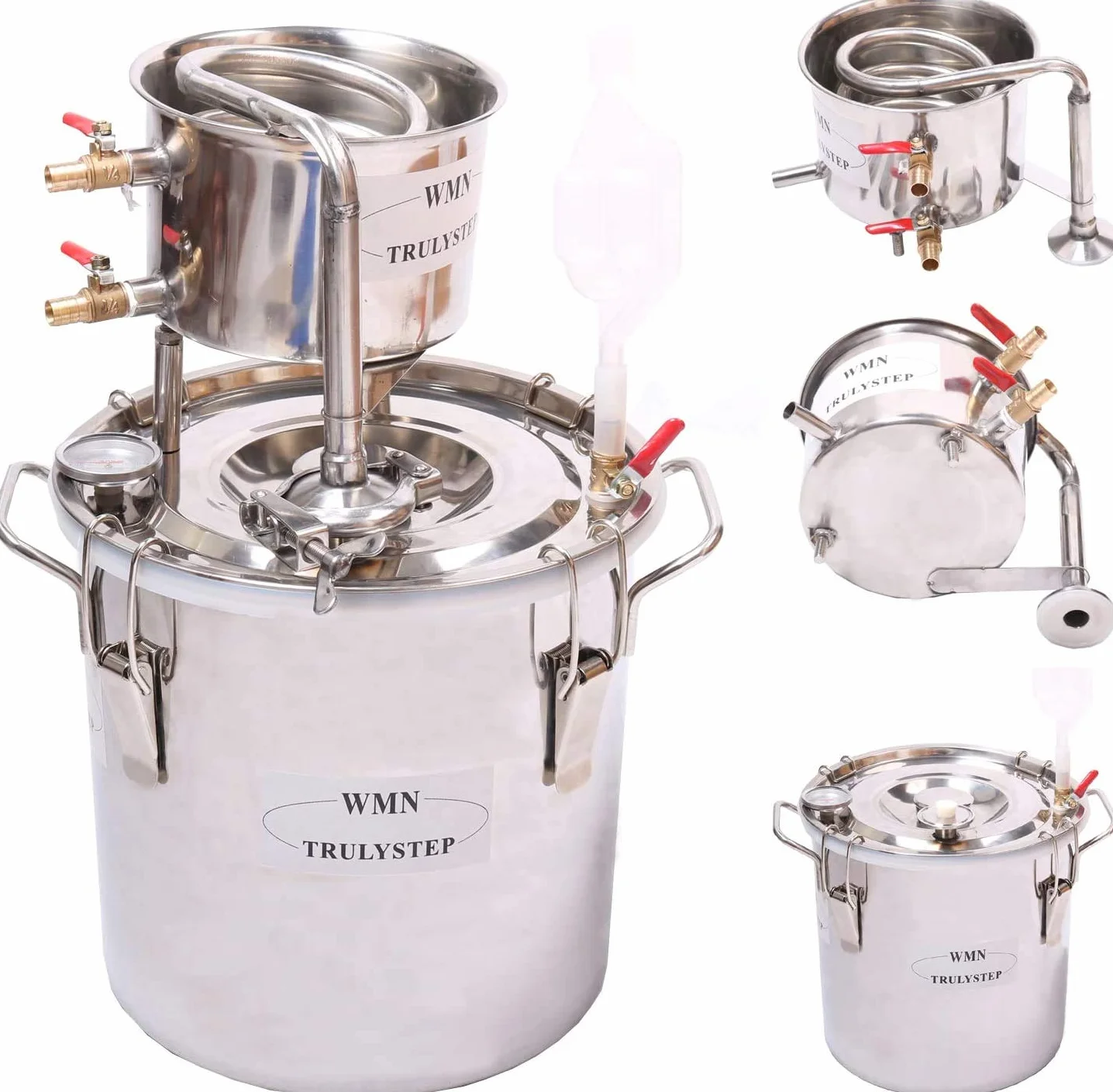 Fayelong CASA Alambicco Distillatore Acciaio Inossidabile Moonshine Alcol Rame Kit Per La Fermentazione Del Vino Per Fai Da Te Whisky Wine Brandy Vodka (3Gal/12Liters)