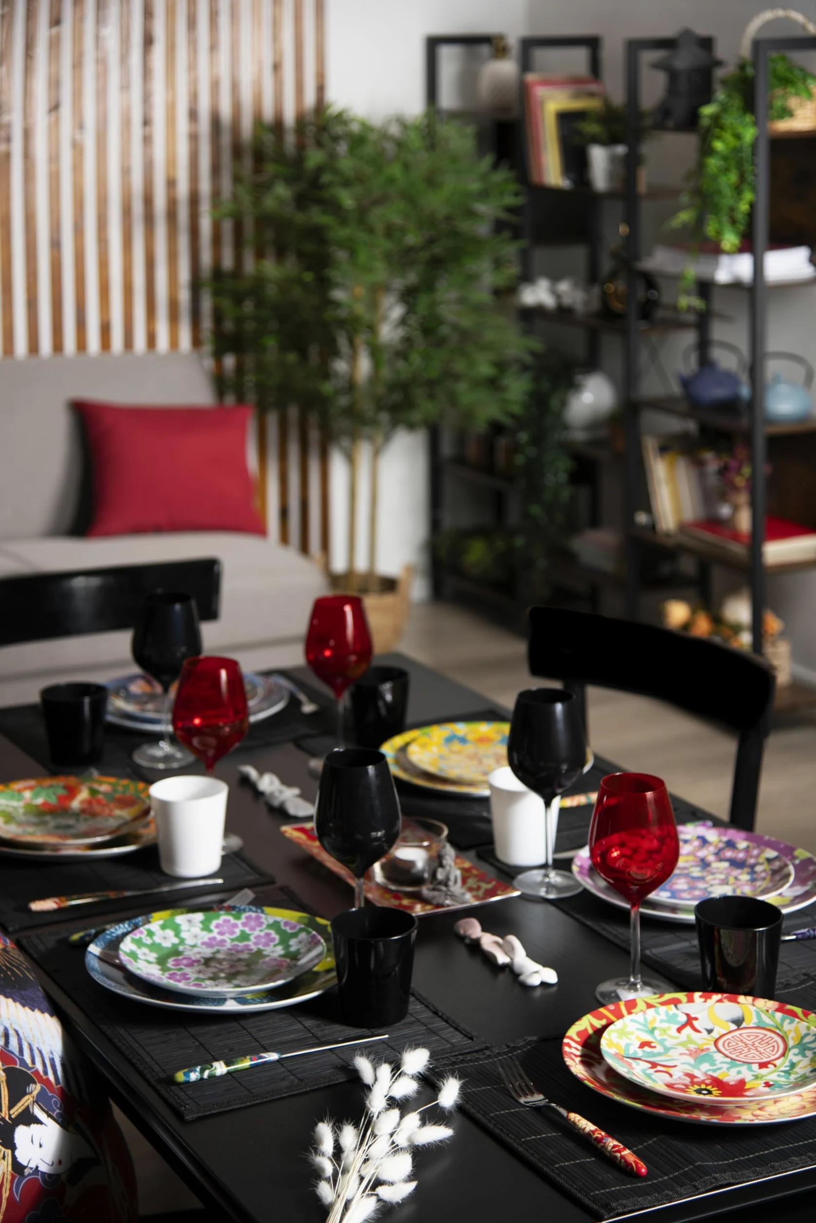 Excelsa Kimono Servizio di Piatti 18 Pezzi, Porcellana e Ceramica, Multicolore