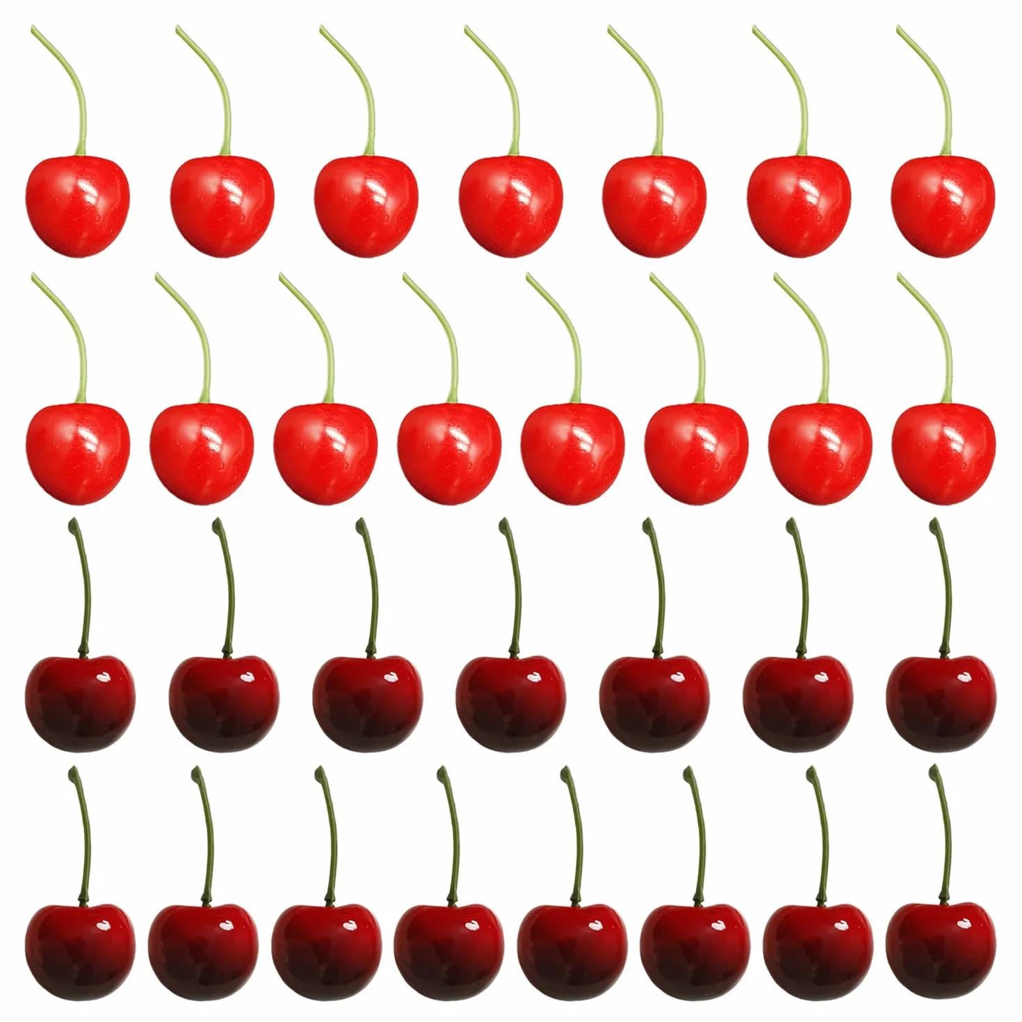 Ciliegie Artificiali 30 Pezzi, Decorazioni Frutta Finta per Foto, Desktop, Artigianato