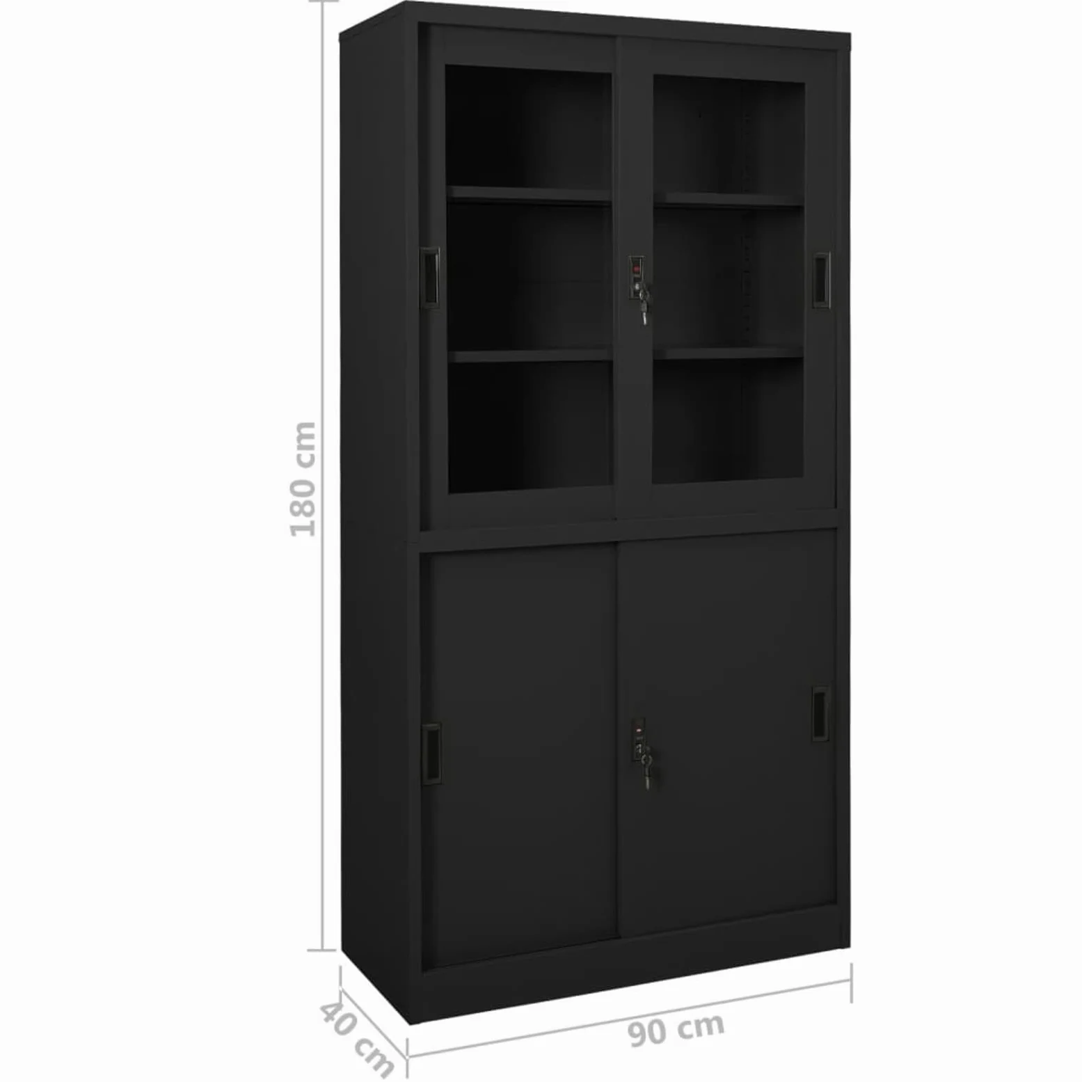 LAPOOH Armadio Ufficio Anta Scorrevole Antracite 90x40x180 cm Acciaio,Armadio Ufficio,Armadi Archivio,Armadio per Ufficio,Mobile Ufficio(SPU:335965)