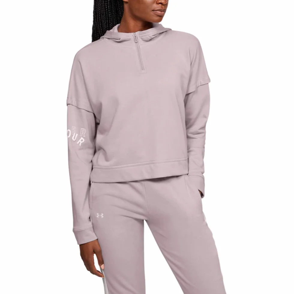 Under Armour, UA Rival Terry 1/2 Zip Hoodie, Felpa, Donna