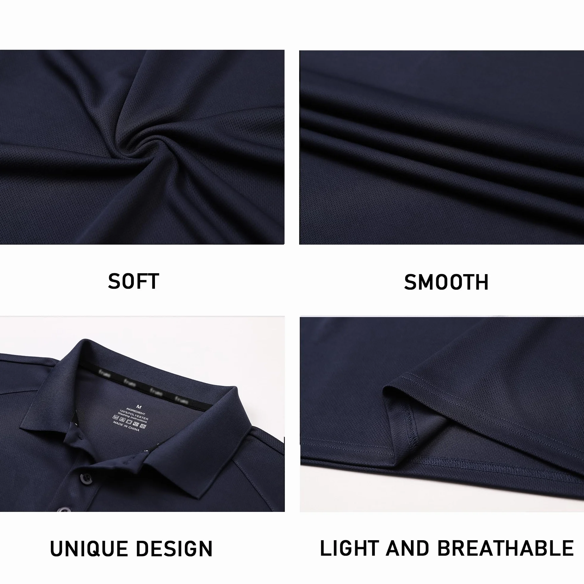 Gaiatiger 3er Pack Polo da Uomo Slim Fit Manica Corta Traspirante Sportiva Golf Magliette