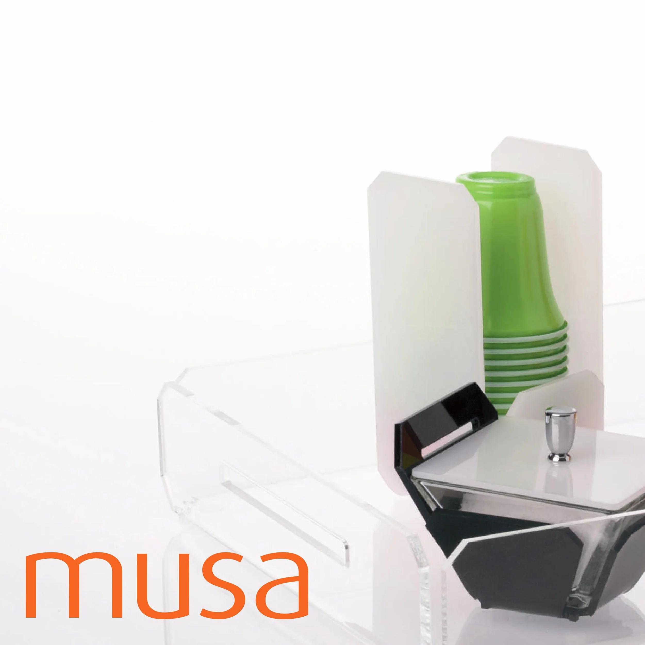 Acrylic Glass Coffee Cup Holder 78x78x127 mm Transparent