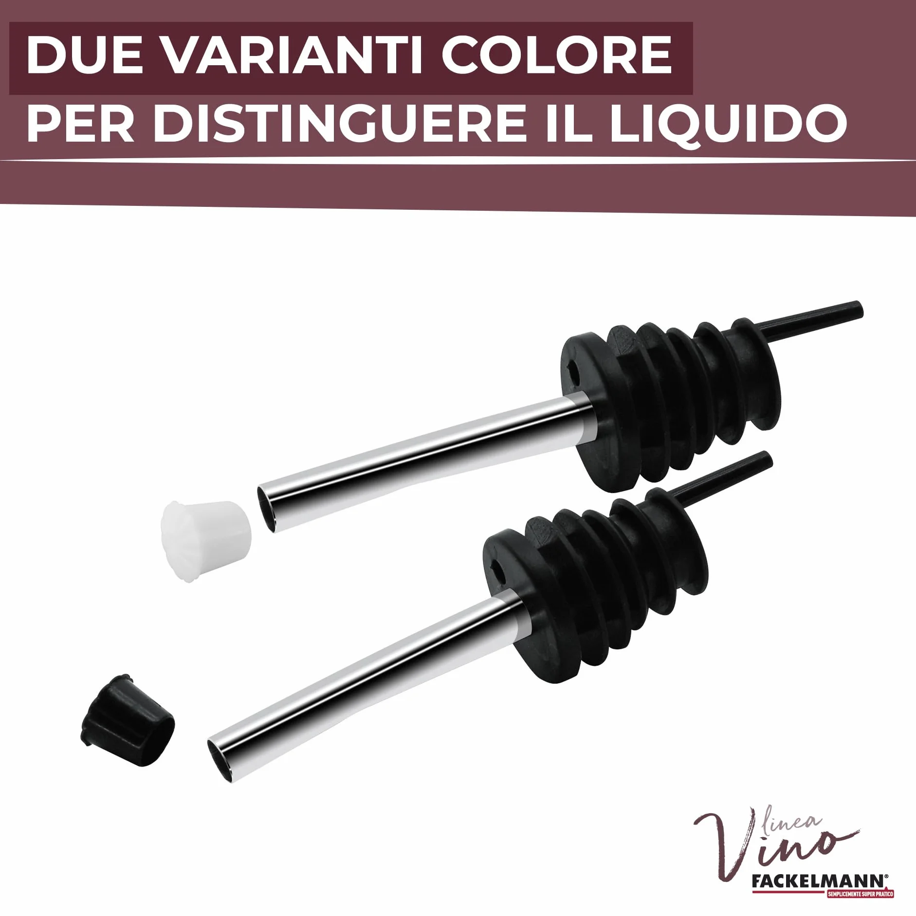 Fackelmann Tappi Versatori Antigoccia 2 Pezzi Acciaio Inox Argento