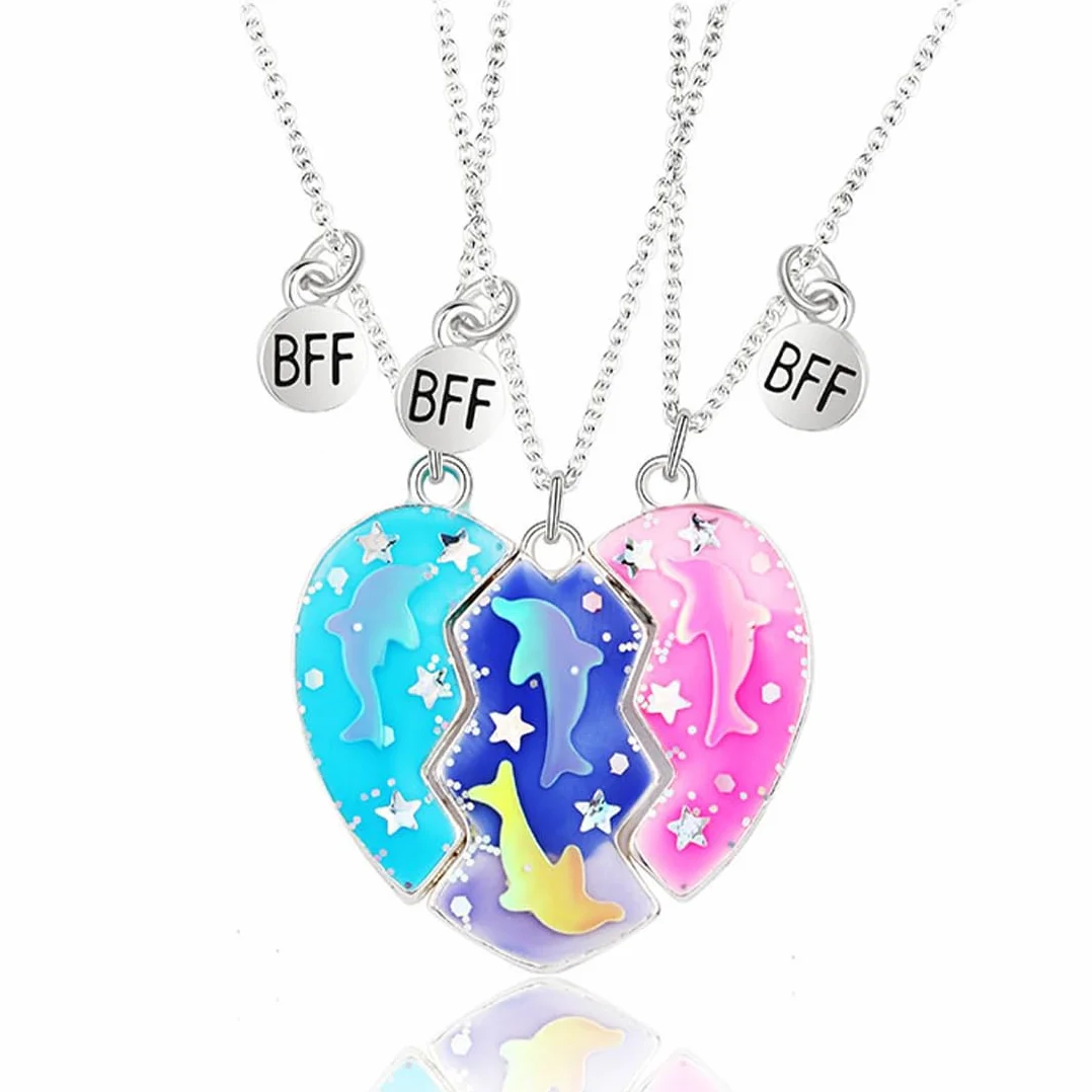 NJCXOLA Collana con cuore spezzato magnetico
