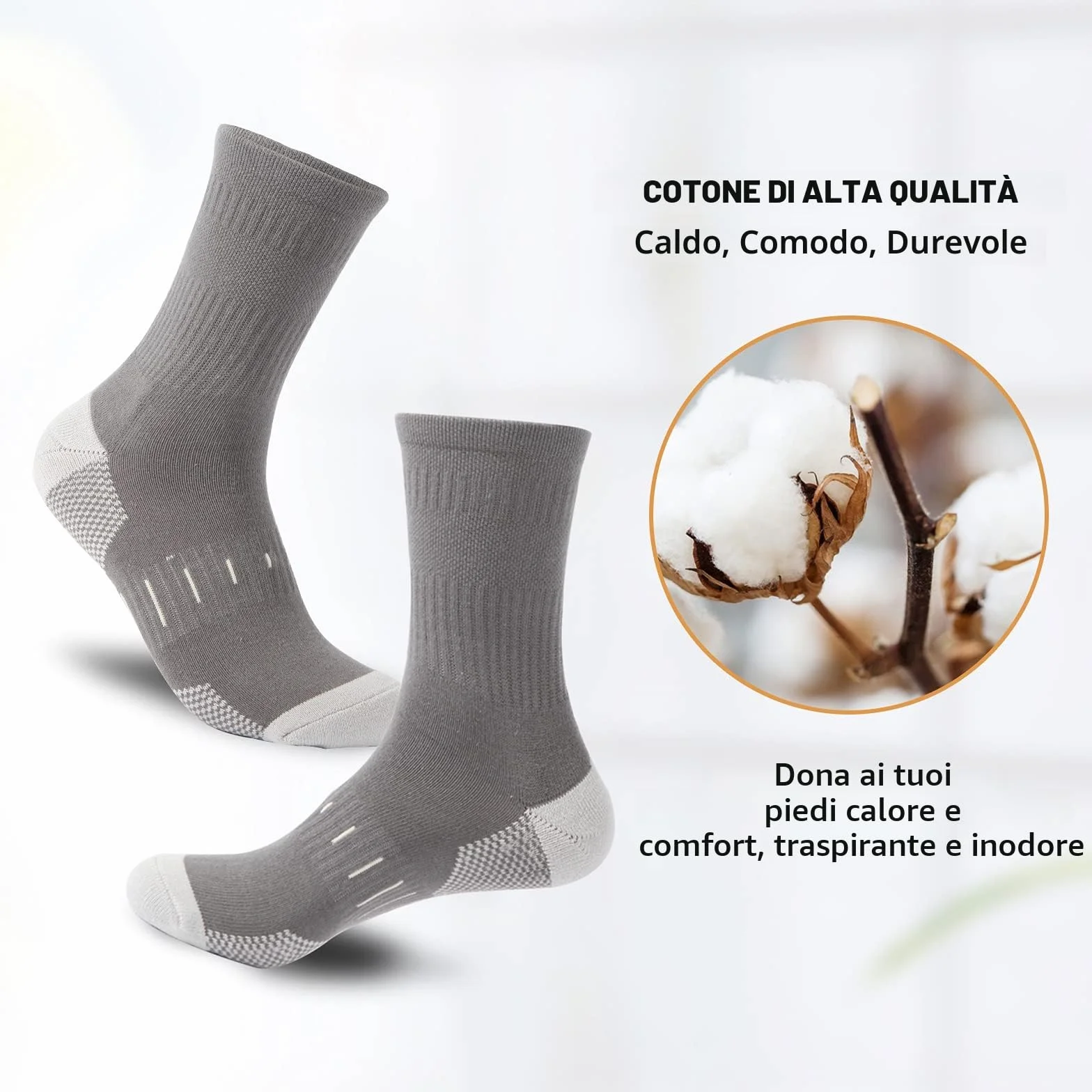 BUDERMMY Calze Uomo Traspiranti Sportive Running Trekking 6 Paia 43-46 39-42