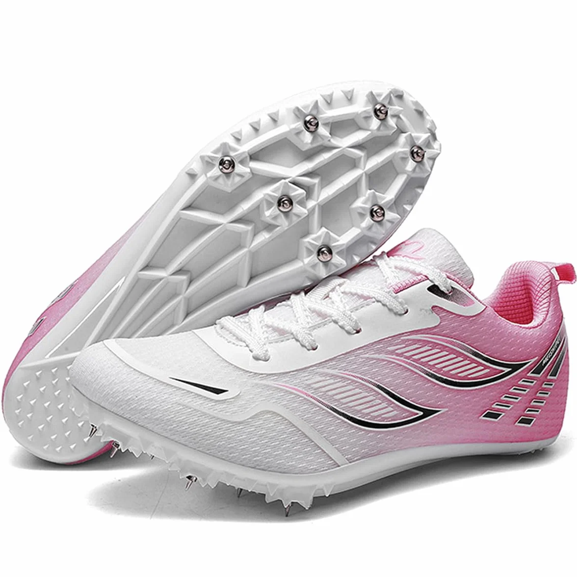Scarpe da Atletica Leggera 7 Chiodi Donna Salto in Lungo Traspirante Antiscivolo