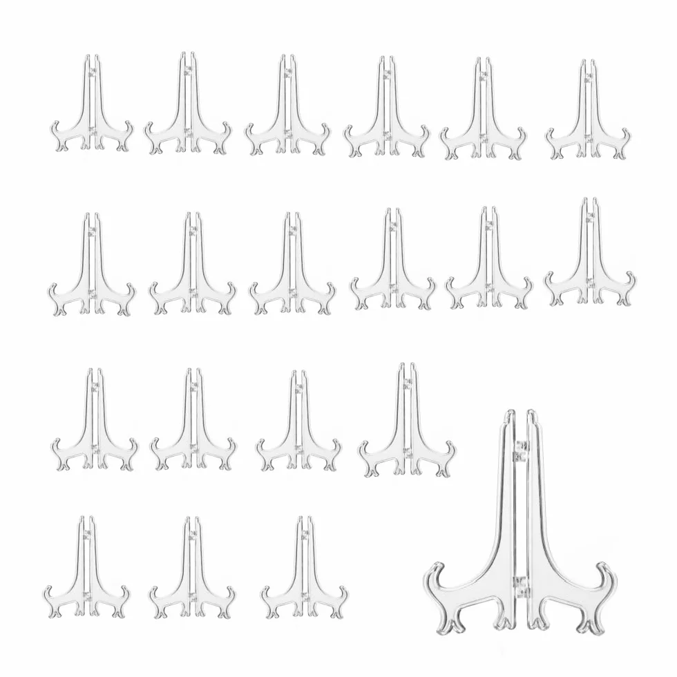 Acrylic 4 pollici supporti per piatti in plastica,20 Chiaro Deselezionare plastica cavalletti o titolari di Stand/Piastra per visualizzare Immagini o Altri Oggetti ai Matrimoni, Decorazione Domestica