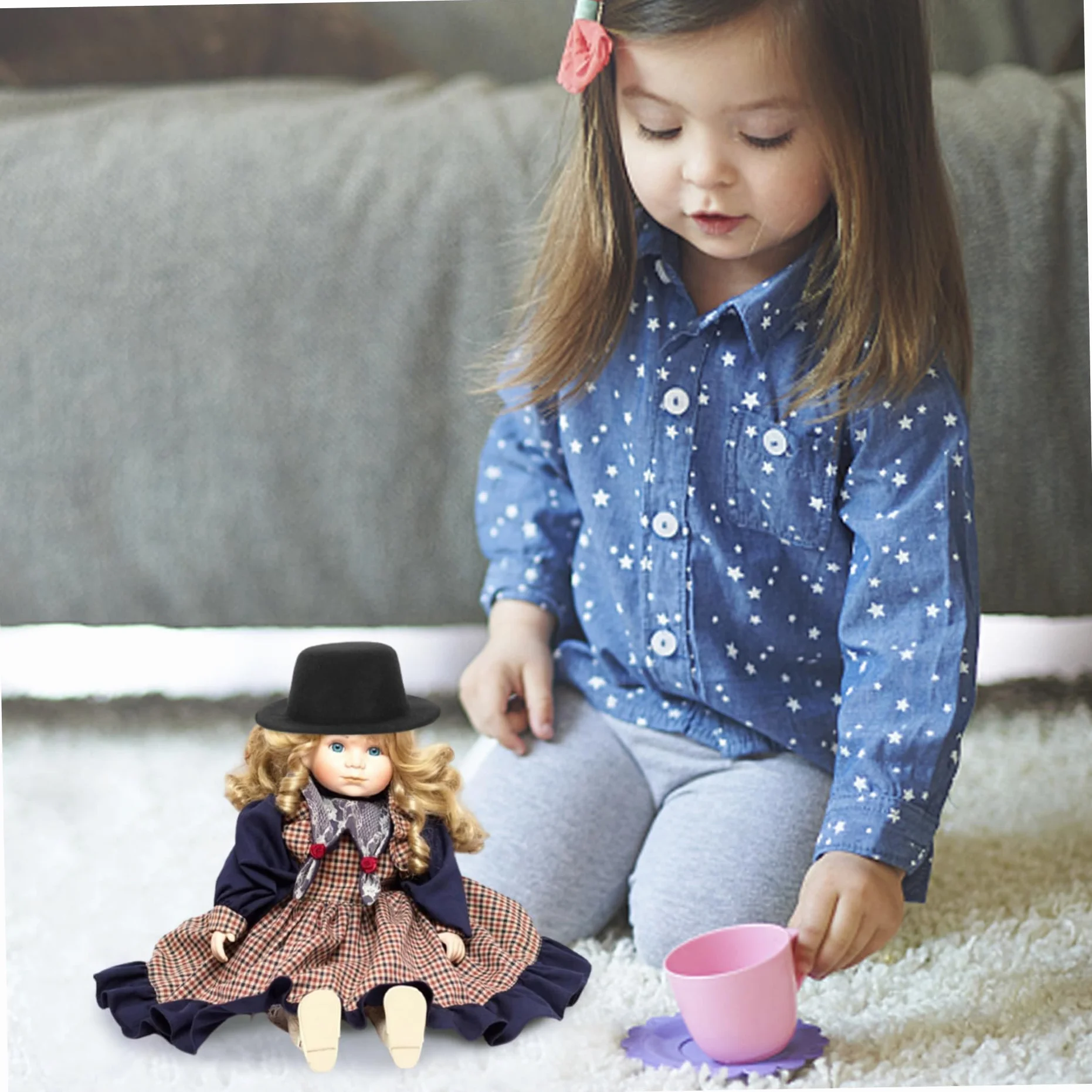 Mini cappello a cilindro 12 pezzi Cappelli per bambole in feltro nero Cappelli a cilindro piccoli per accessori per capelli artigianali Mini decorazioni per feste di Natale e progetti fai-da-te