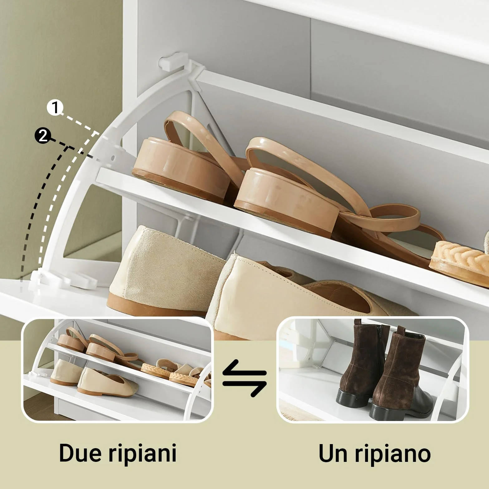 SoBuy Scarpiera Salvaspazio Slim da Ingresso Panca Contenitore con Cuscino, L104xP24xA52cm, Bianco, FSR64-W