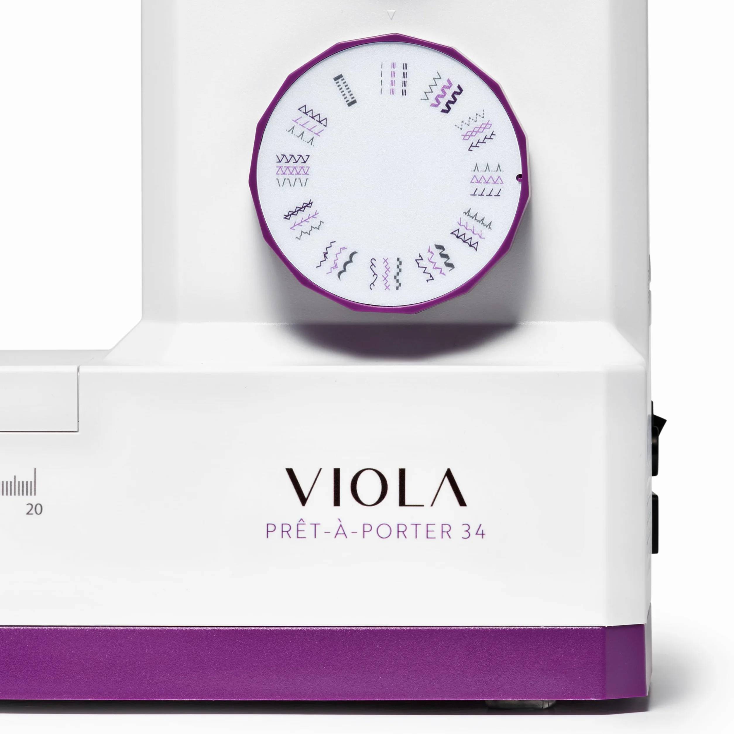 VIOLA Prêt-à-Porter, Macchina da Cucire, 34 Punti Cucito, Speciale Servomotore, Doppia Alzata del Piedino per Tessuti Pesanti, Robusta e Facile da Utilizzare, Hobby Creativi, Infilatore Automatico