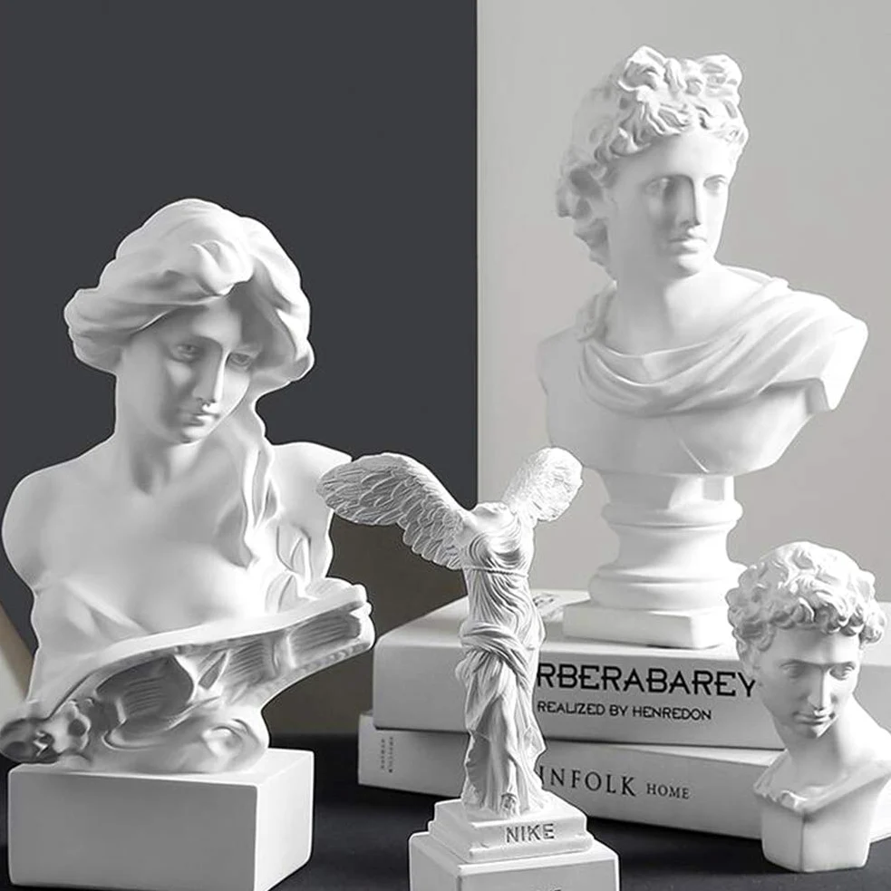 Busto di David Scultura Classica Statuina Greca Artigianato Decorazione per la Casa Ornamenti da Schizzo Regalo