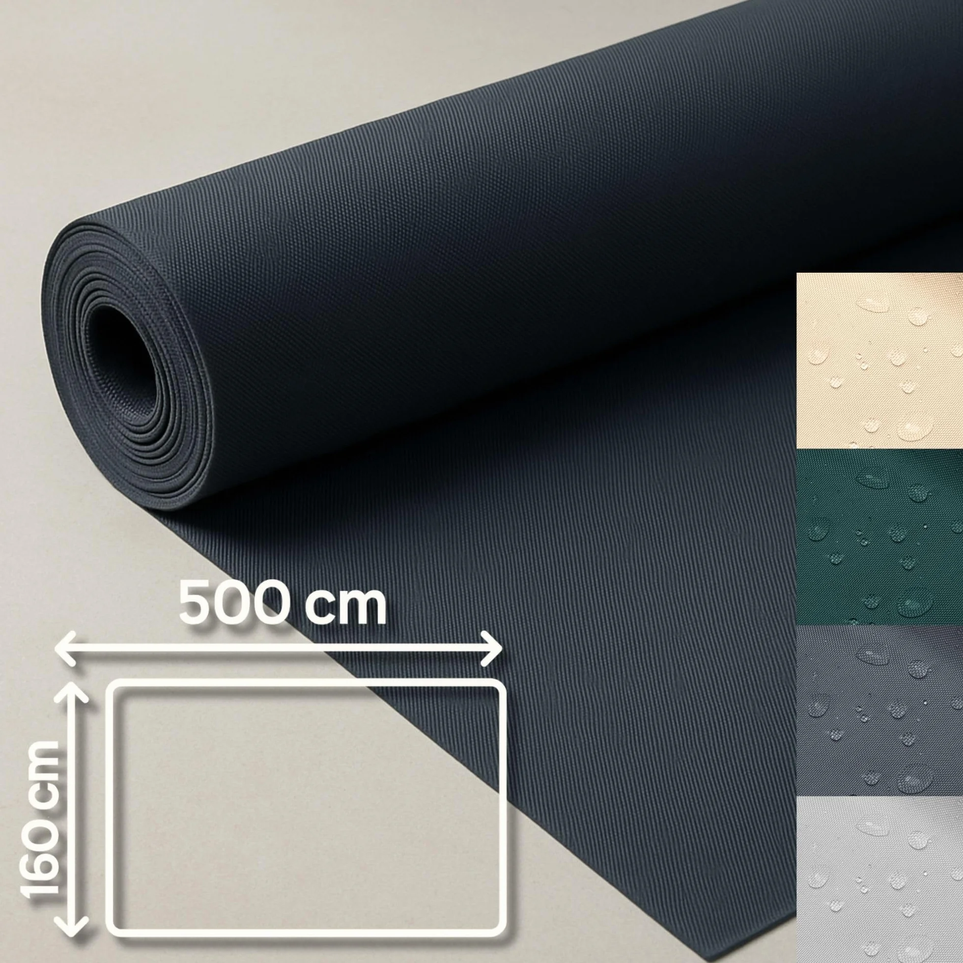 Tessuto impermeabile 5M x 160 cm Stoffa resistente all'acqua per esterni Beige Oeko-Tex