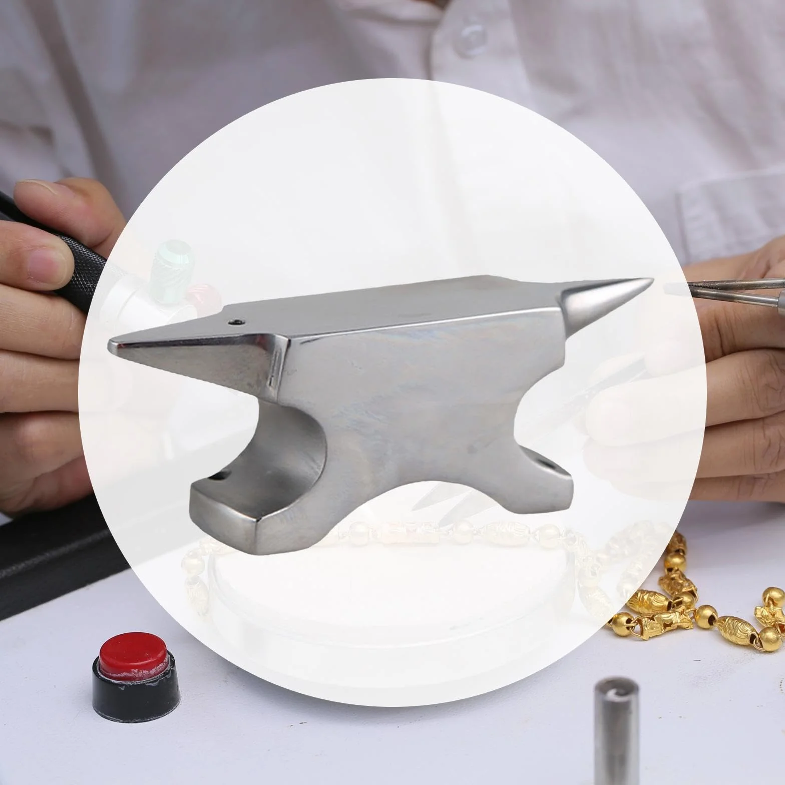 Perfeclan Incudine a Doppio Corno Mini Incudine a Corno l'acciaio in Miniatura per Gioielli argentieri