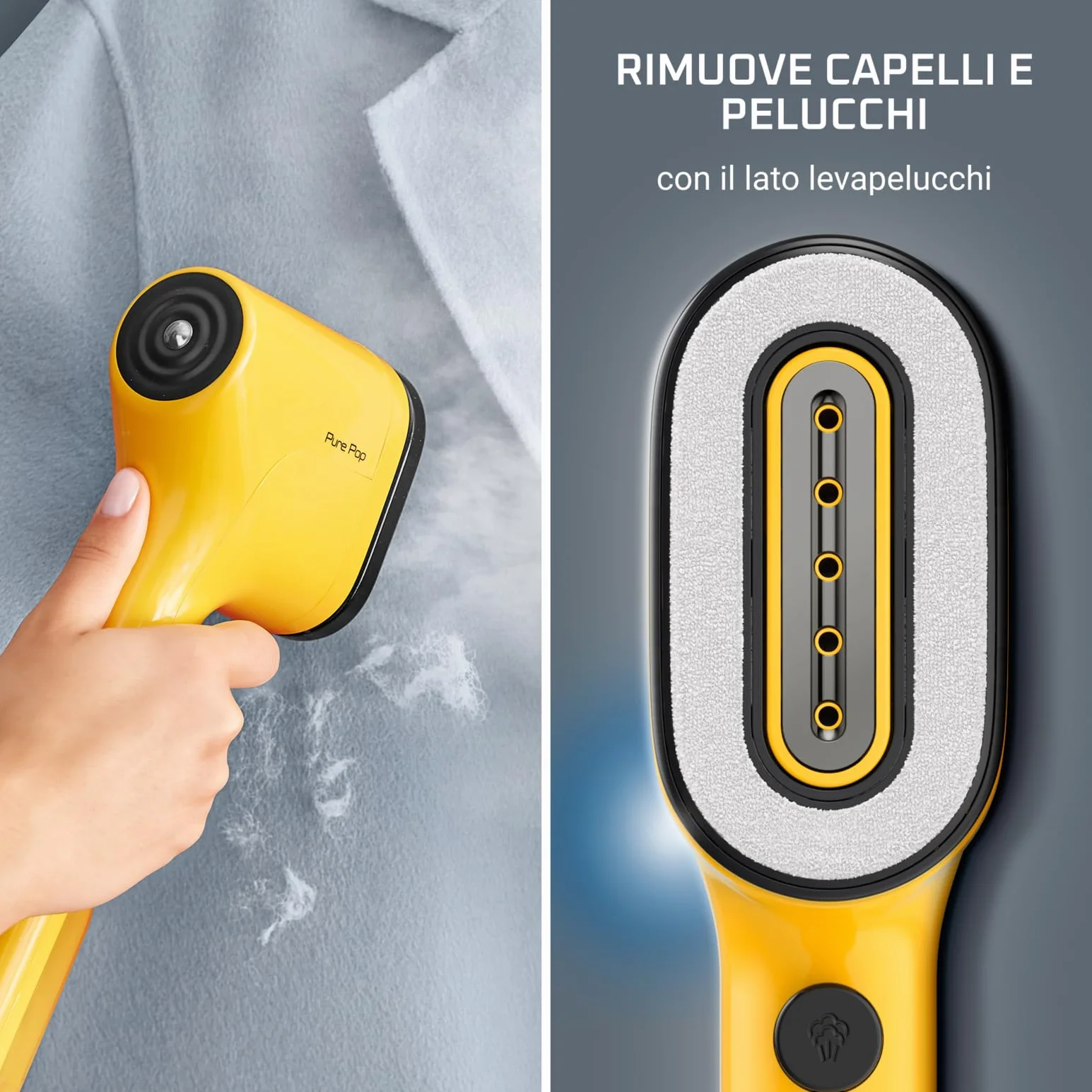 Rowenta Pure Pop Ferro da Stiro Verticale Portatile a Vapore 1300W Giallo DR2026