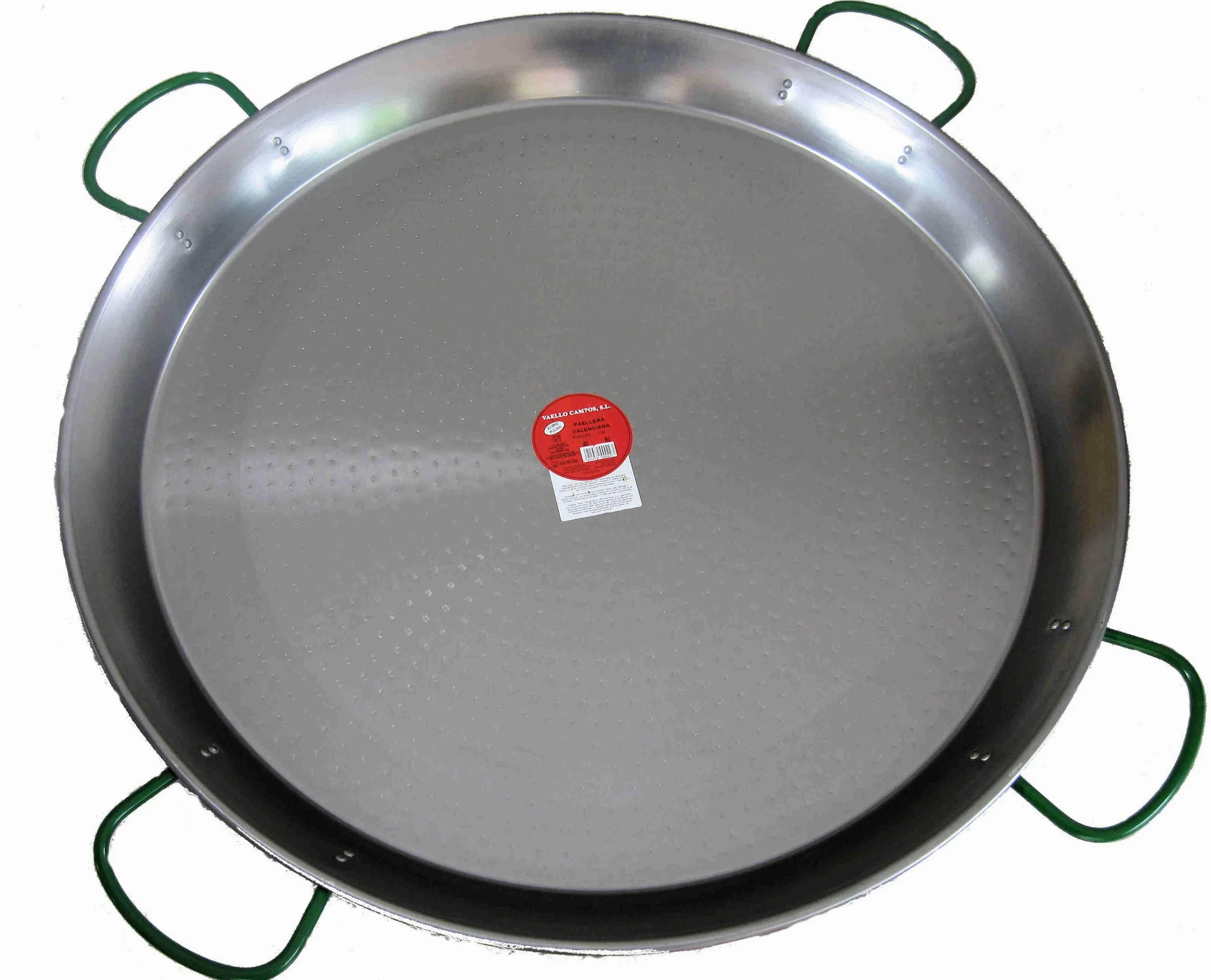 Vaello Campos S.L. 180 Piatto per Paella con 4 Maniglie Acciaio Lucido, 80 cm