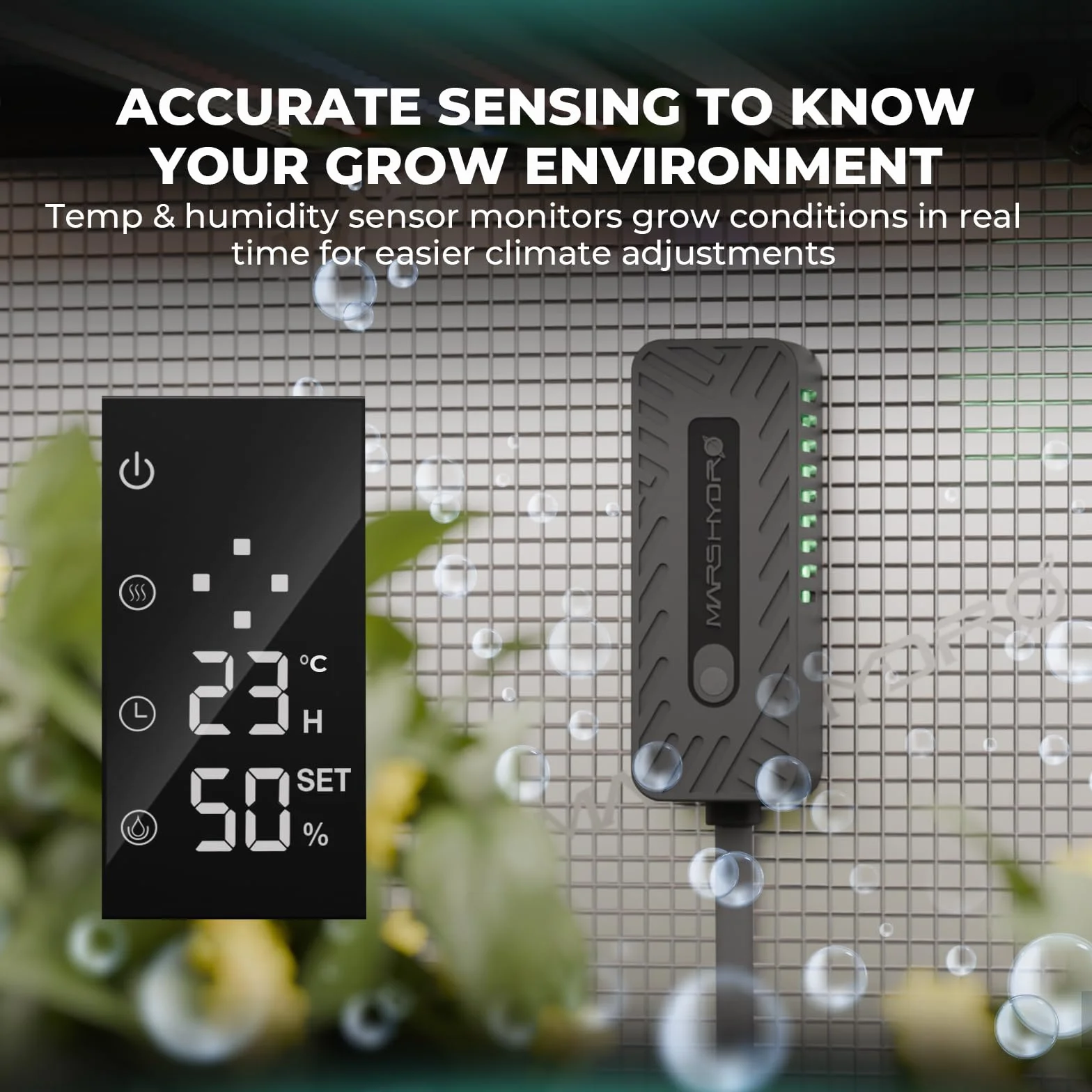 MARS HYDRO Umidificatore 6L con igrometro e funzione timer, preciso, funzionamento a ultrasuoni silenzioso, guarnizione a tenuta stagna, adatto per tende di allevamento, coltivazione in interni, serre