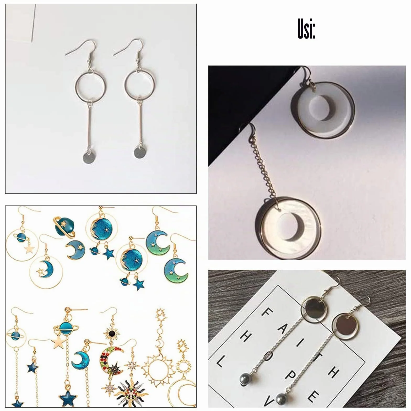 PH PandaHall 160pz Cornici per Orecchini Anelli di Collegamento Orecchini, 10/12/14/16/18/20/22/30mm Anelli per Ciondoli Oro Argento Pendenti a Cerchio per Gioielli Collana Fai Da Te