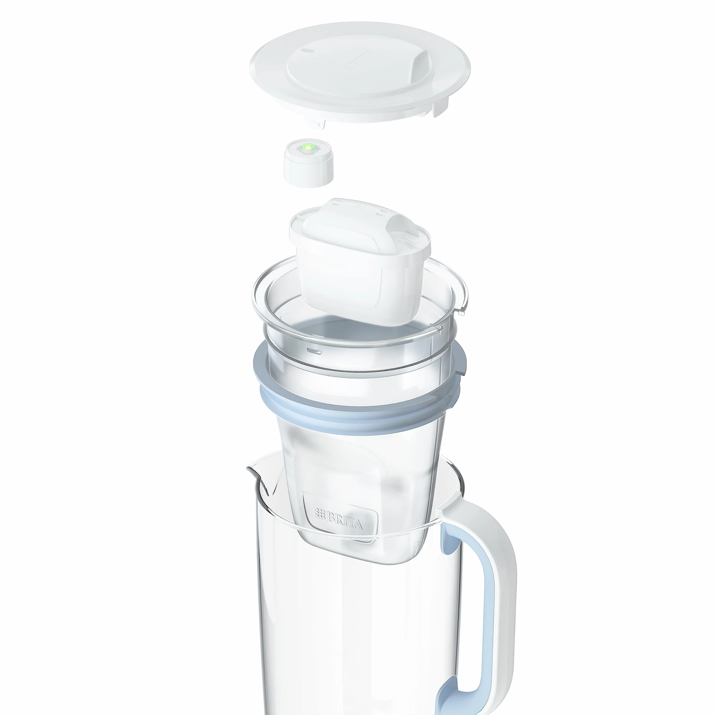 BRITA Caraffa filtrante acqua vetro 2.5L con 3 filtri MAXTRA PRO All-in-1 riducono cloro calcare PFAS metalli
