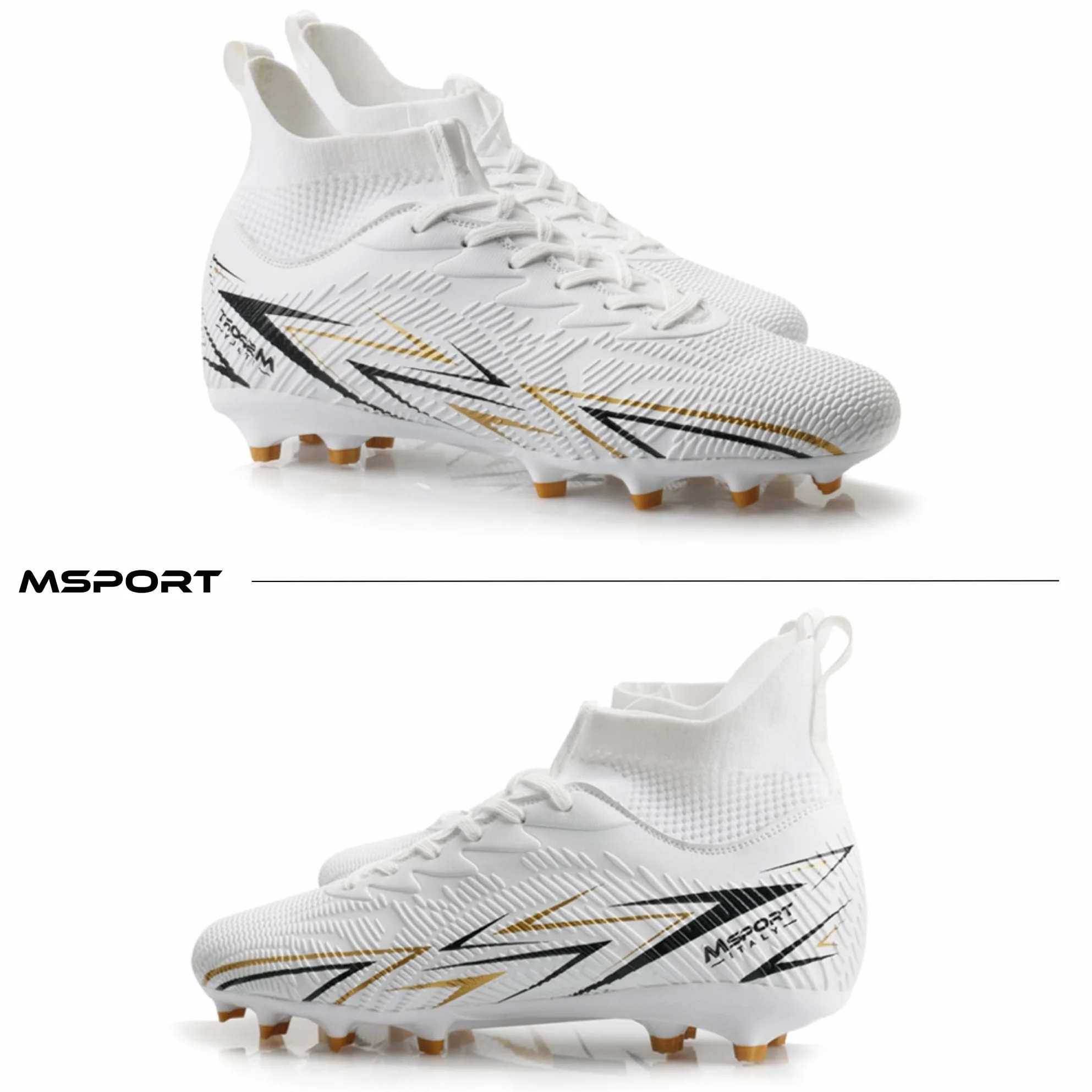 Scarpe da Calcio Bambini/Ragazzi con Tacchetti – Antiscivolo, Leggere e Confortevoli – Ideali per Erba Naturale e Sintetica