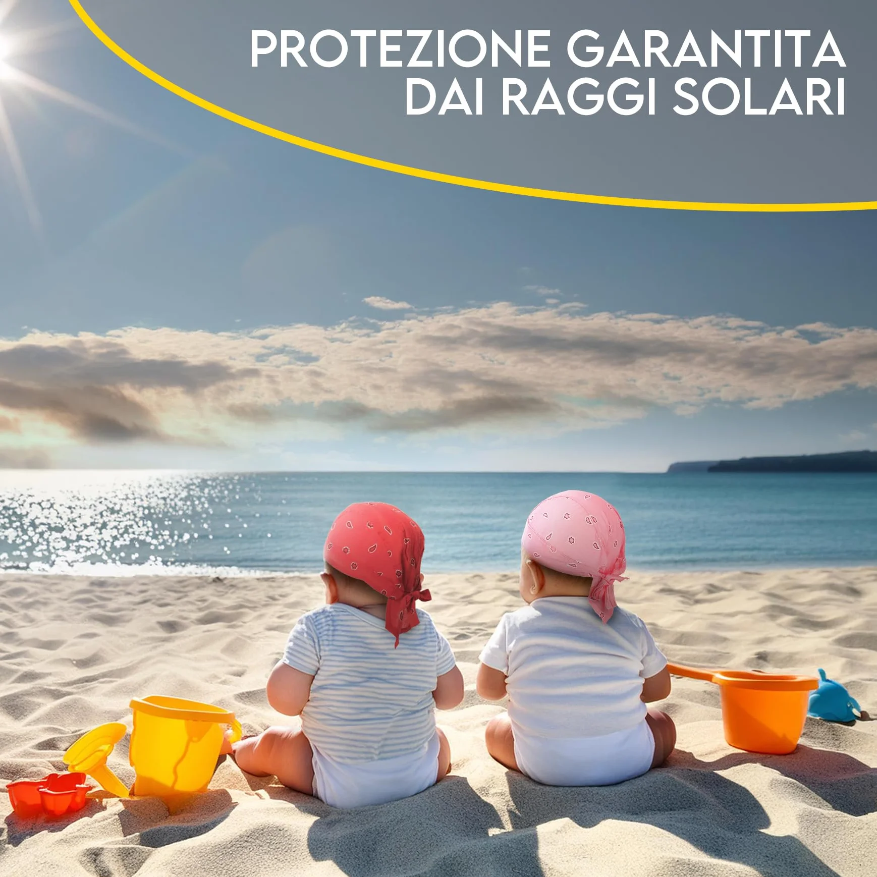 Bandana Bambino 100% Cotone Estivo Protezione Solare Taglia Unica 50-54 cm