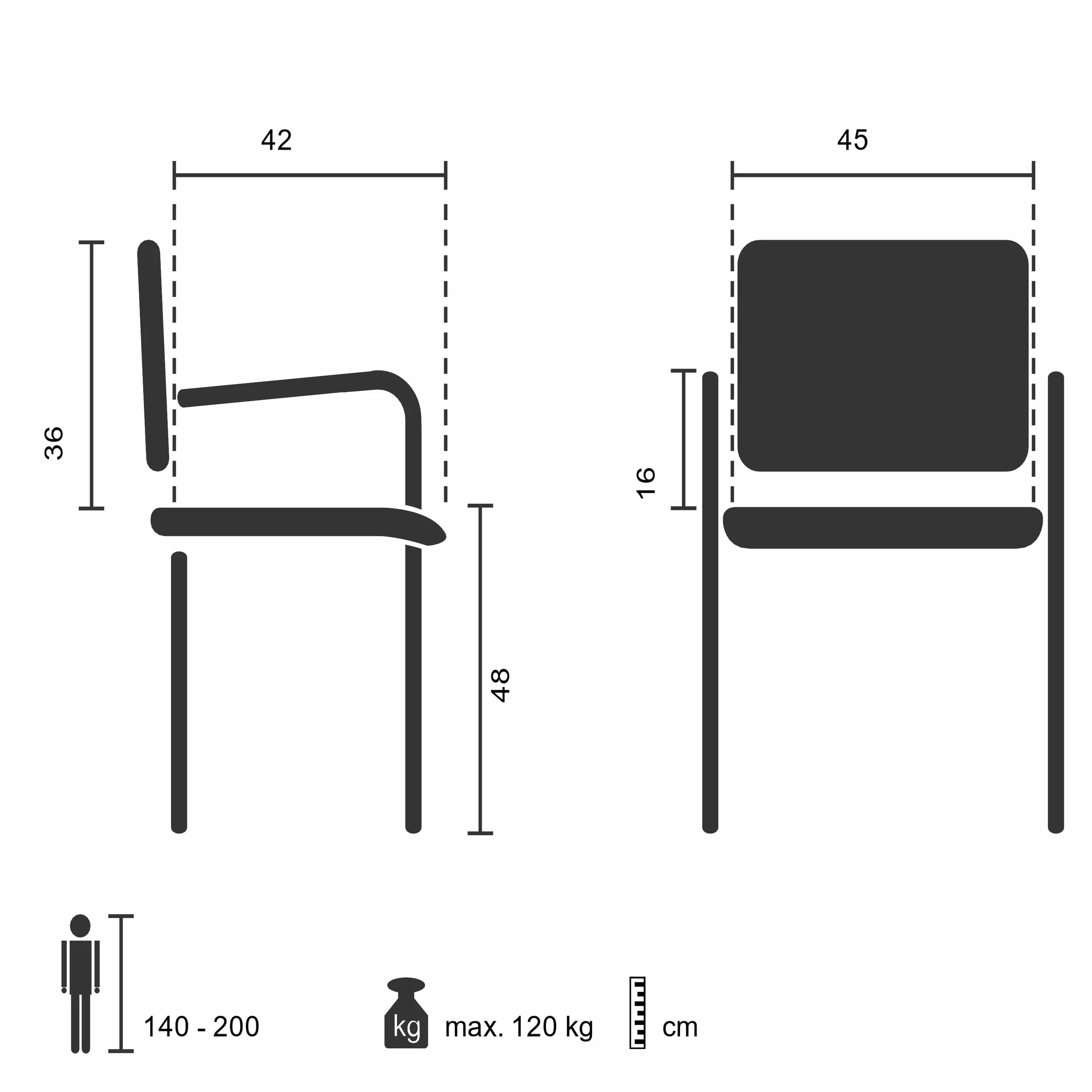 HJH Office 704341 Sedia visitatore XT 650 Fabric Blu Sedia da conferenza imbottita con braccioli, impilabile