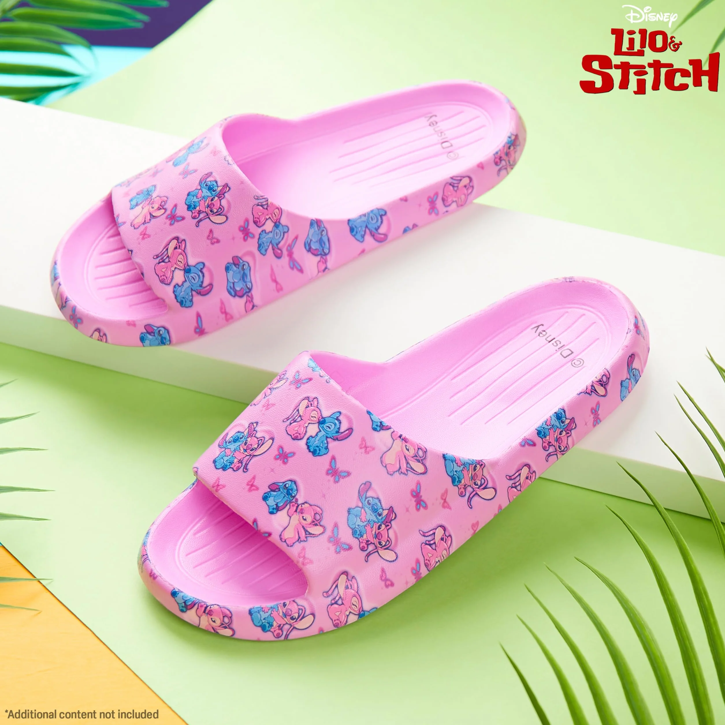 Disney Ciabatte da Piscina Bambina Stitch Slide Estive Mare Spiaggia 30-35