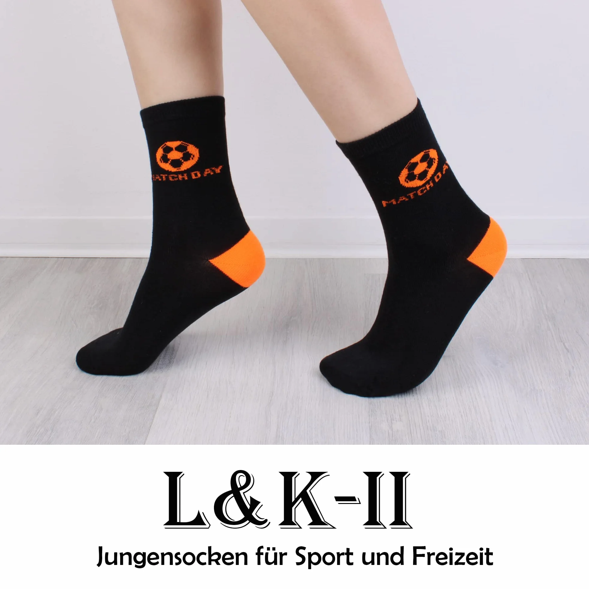 L&K-II 10 paia di morbidi e comodi calzini in spugna di cotone per ragazzi, con graziose stampe in stile navy, autunno inverno 2816