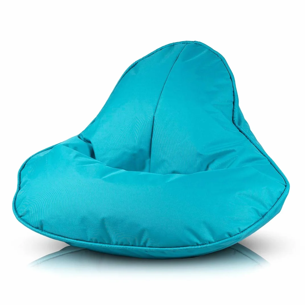Ecopuf Frog - Pouf a pera, cuscino morbido per poltrona con imbottitura - Per la casa e l'esterno - Bambini e Adulti - Poliestere durevole e resistente alle macchie - 120x80 cm - Blu cielo Nc7