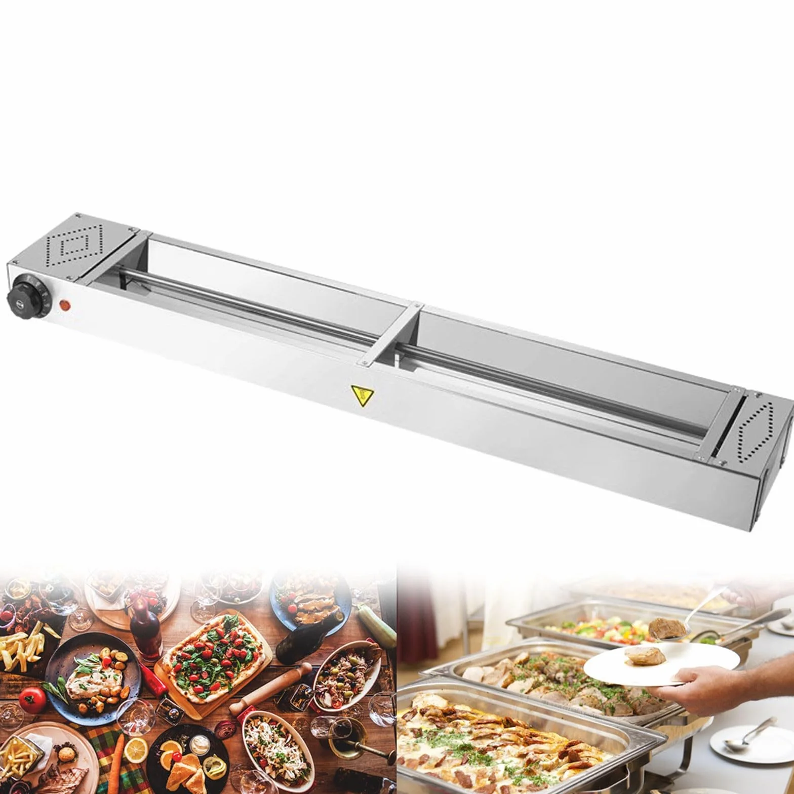 Lampada Riscaldante per Alimenti Acciaio Inossidabile Temperatura Regolabile 30-85℃ per Buffet Ristoranti