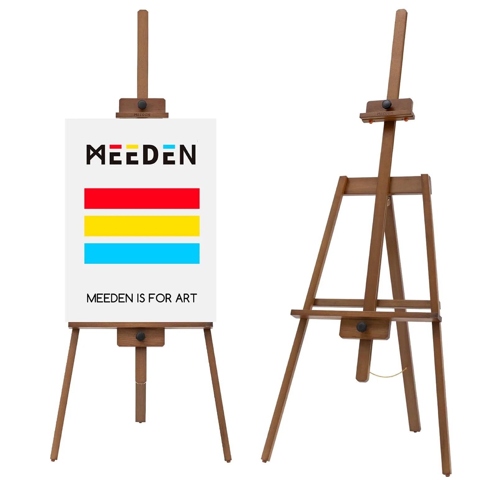 MEEDEN Cavalletto per pittura, con cornice in legno di faggio massiccio, cavalletto per pittura, cavalletto per artisti, può contenere tele fino a 109,2 cm, noce