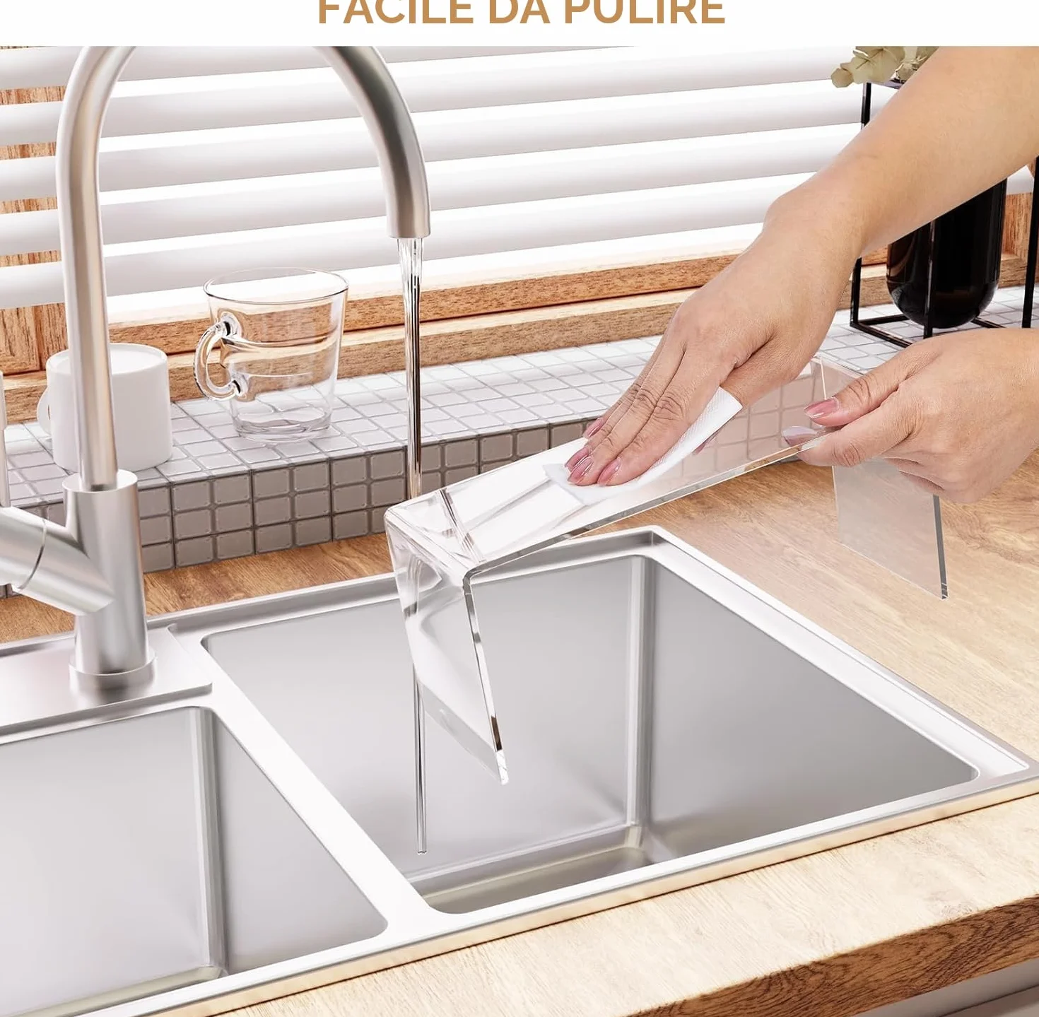 KAHEIGN 8 Pezzi Alzate Grandi in Acrilico, 2 Sets 4 Ripiani Mensola Trasparente per Espositori Supporto da Tavolo per Profumi Cupcake Figure Dessert Cibo Cosmetici Lozione Crema Gioielli