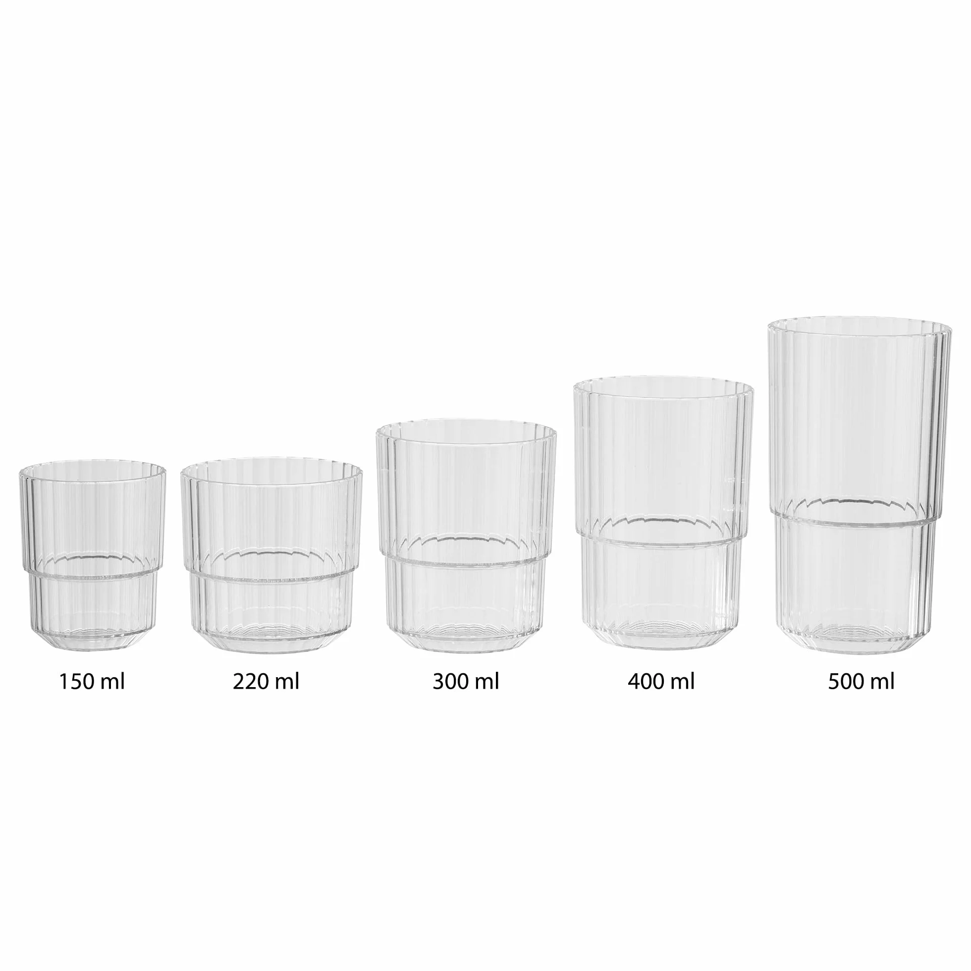 APS Bicchiere in plastica Tritan 0,15 litri senza BPA impilabile riutilizzabile lavabile in lavastoviglie 150 ml trasparente