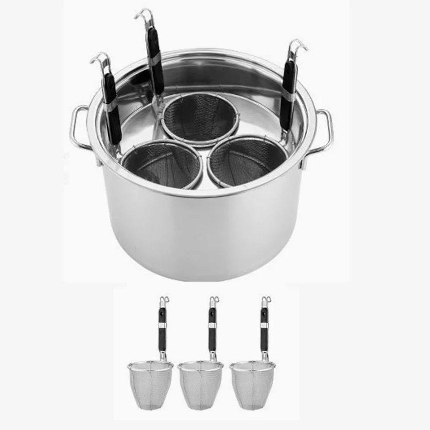 SAeWare Set di pentole per pasta in acciaio inox con divisorio e colino per cucina di casa e ristorante, B-3 fori