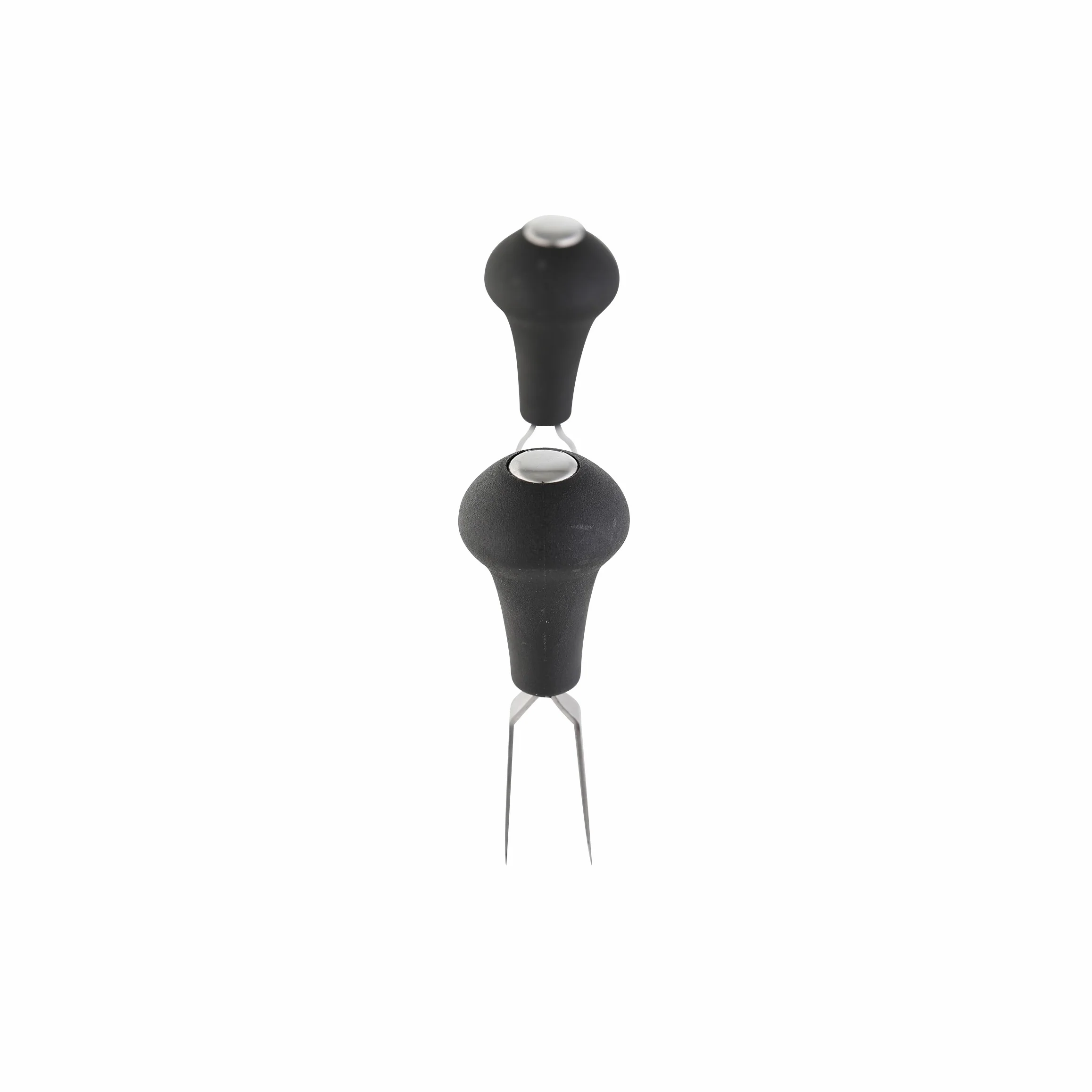 axentia Mezzaluna a Doppia Lama in Acciaio Inox con Manici in plastica, Coltello Cucina per tritare, sminuzzare, ca. 17 x 14 x 4 cm, Argento/Nero
