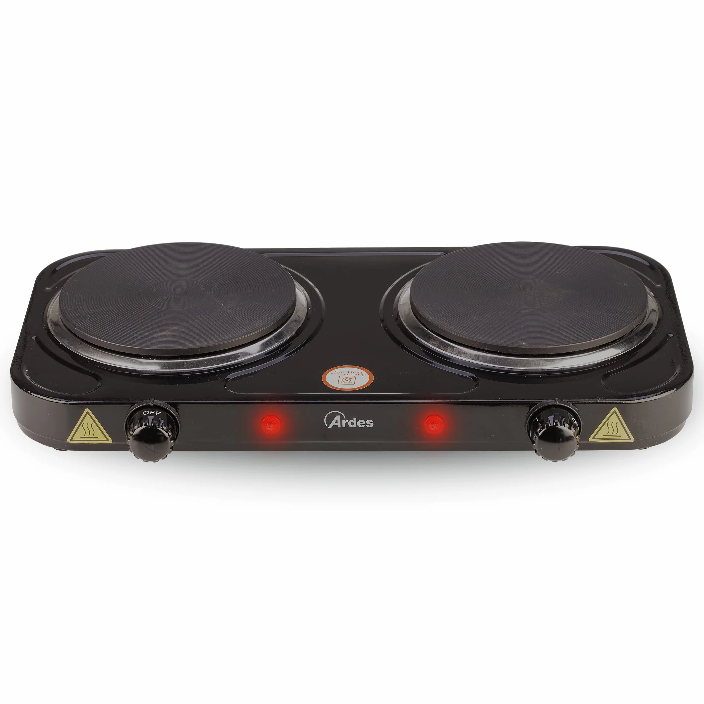 Ardes TIKAPPA F20 Fornello Elettrico 2000 W 2 Piastre Ghisa 15,5 cm Termostati Indipendenti Nero