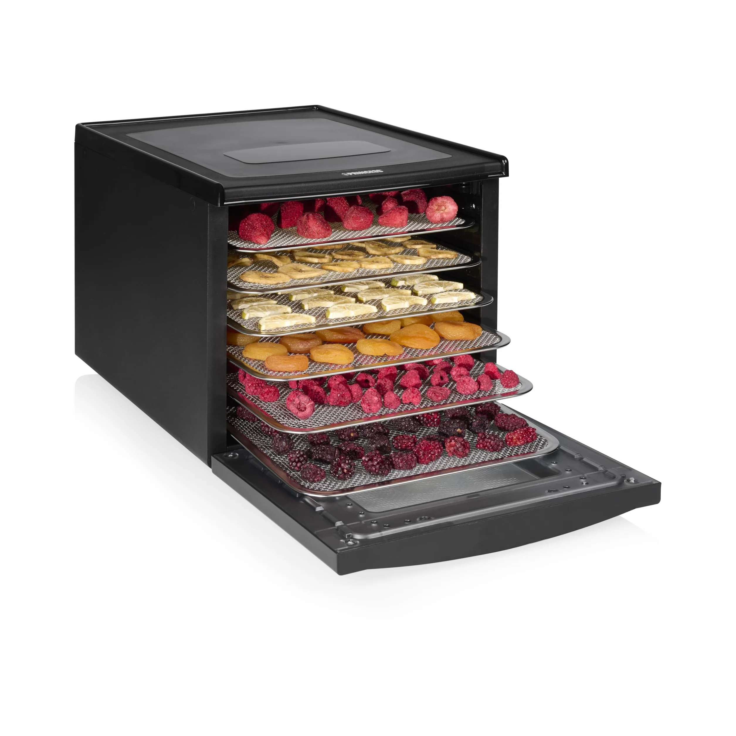 Princess Food Dehydrator con 6 Vassoi in Acciaio Inox, Temperatura Regolabile, Display Touch, Timer fino a 48 Ore, 550 W, 01.112398.01.001