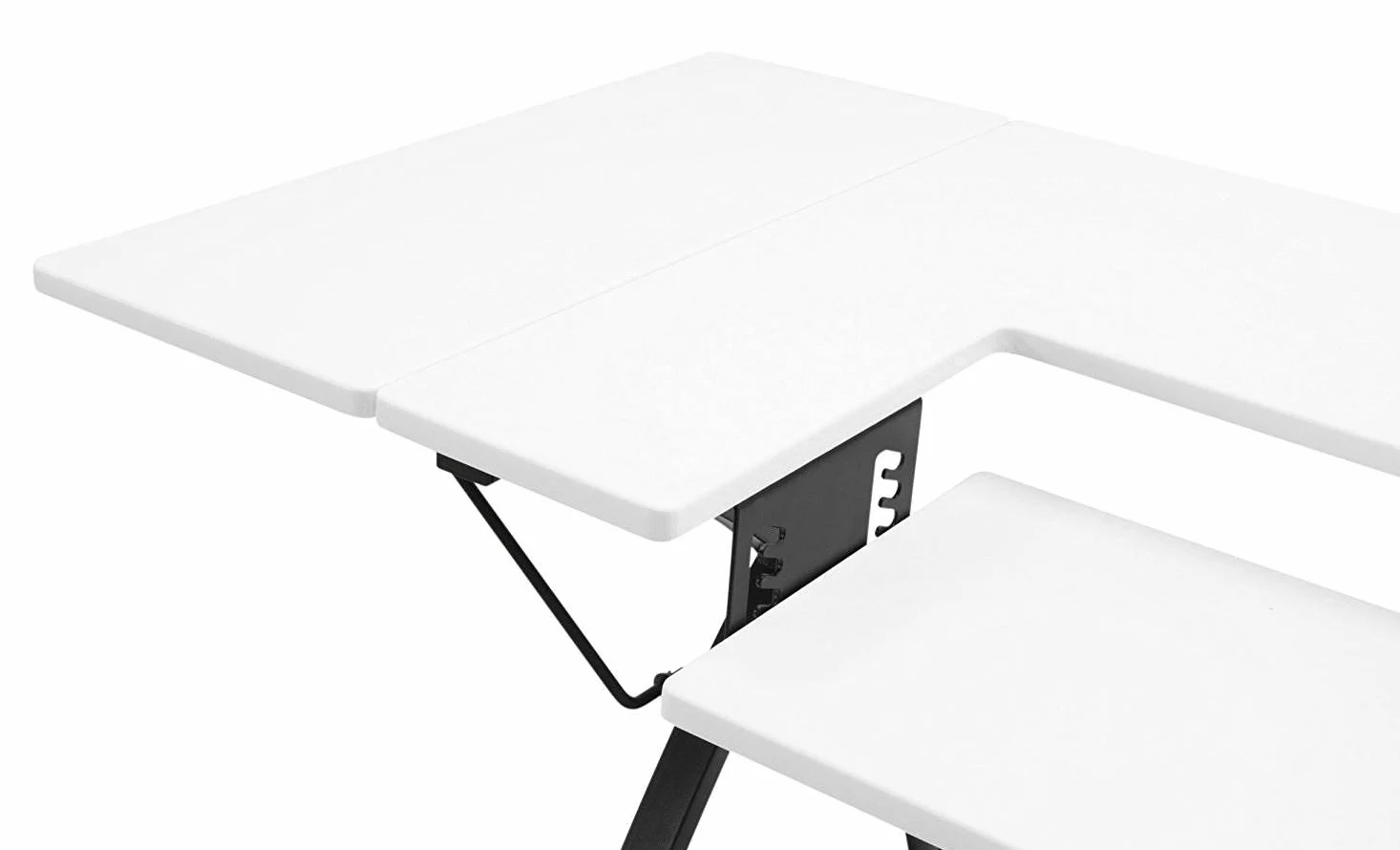 Sew Ready Tavolo da cucito, acciaio legato, nero/bianco, 115,6 cm L x 23,5 cm P x 30" H