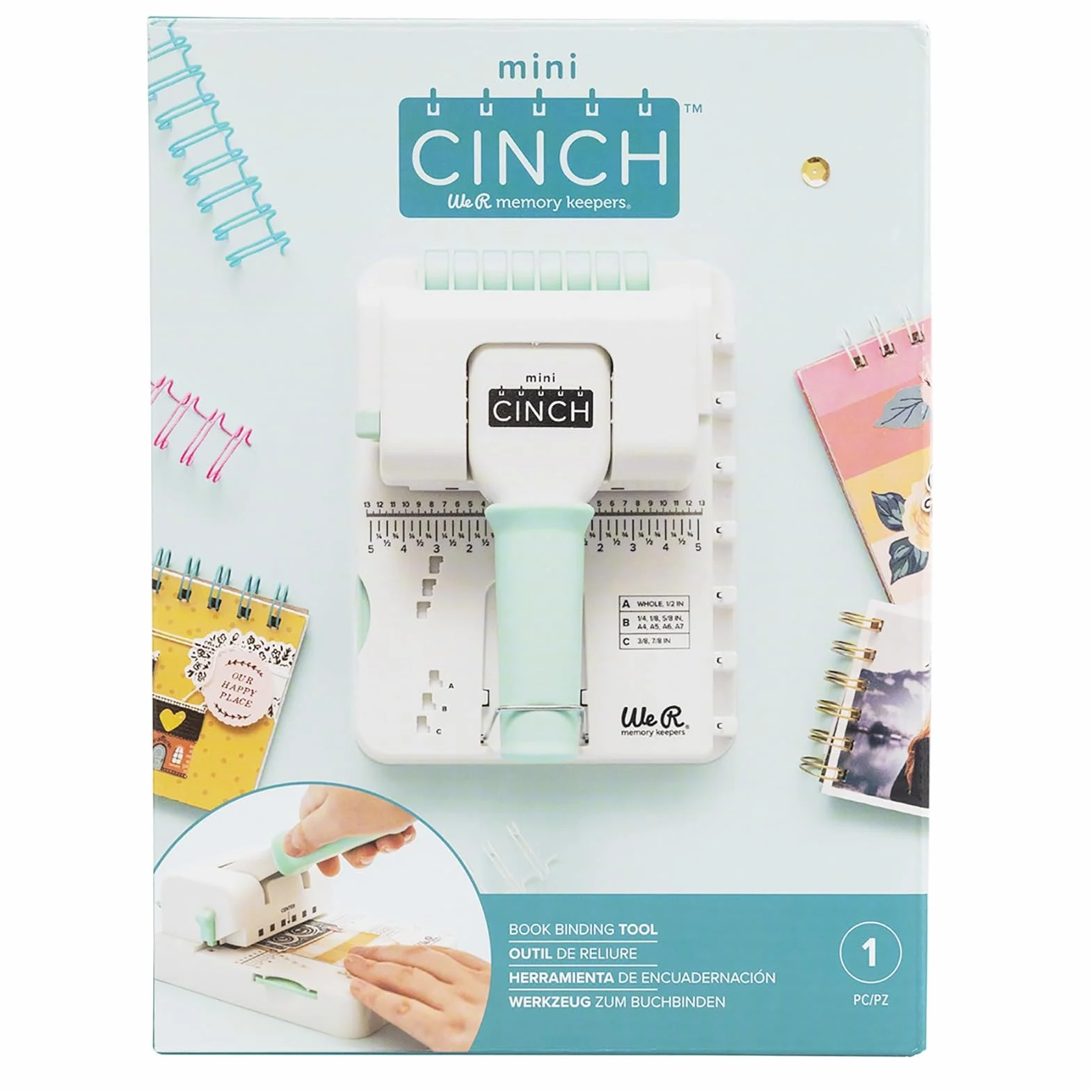 We R Memory Keepers Mini Cinch Bookbinding Machine Binding Tool, Altro Materiale, Bianco, OS