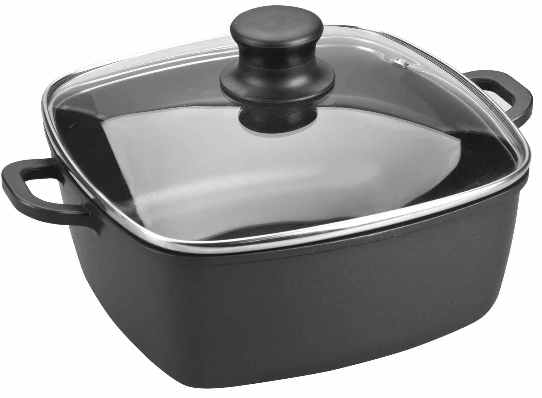 Lacor 25829, Pentola tuttofare in ghisa d'alluminio con coperchio, quadrata, diametro 28 x 28 cm