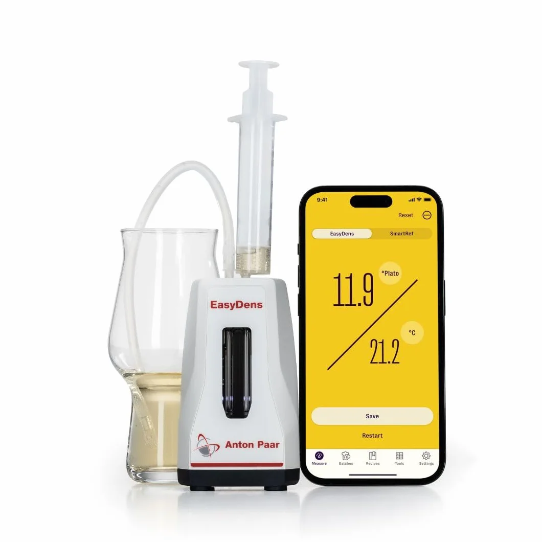 EasyDens Densimetro digitale Anton Paar – Bluetooth per misura precisa di alcol, zucchero ed estratto | Test rapido di gradazione alcolica (ABV) per birra, vino, kombucha e distillati artigianali.