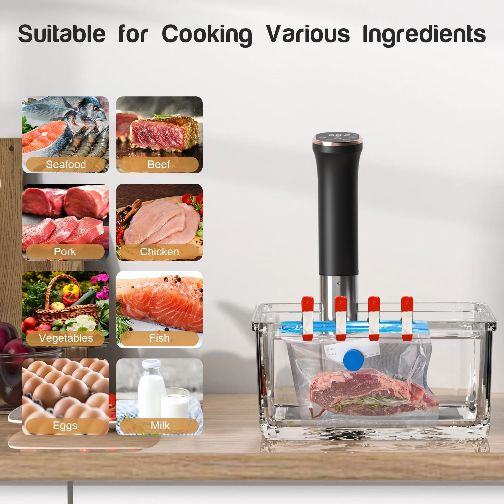 Karinear Sous Vide Roner 1400W 10-90℃ Acciaio Inox Professionale WIFI Cucina a Bassa Temperatura