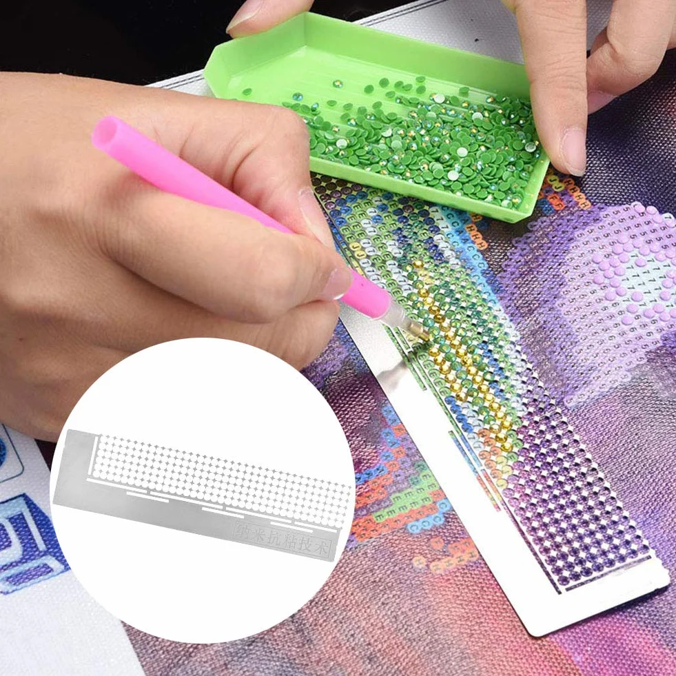 Righello per pittura da ricamo in acciaio inossidabile per pittura a diamante